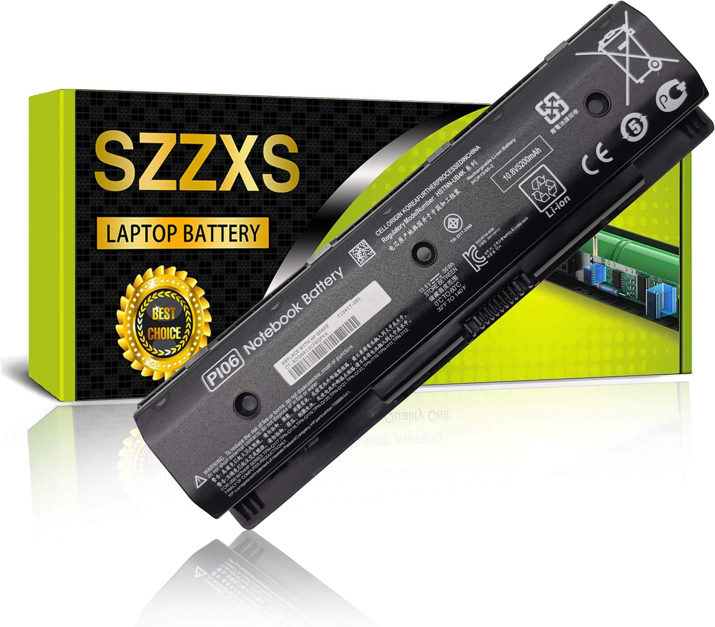 Laptop Battery Replacement HSTNN-LB4N HSTNN-YB4N PI06 PI09 for HP Pavilion 14 15 17 Series ENVY TouchSmart 14 14Z 14T 15 15Z 15T 17 17Z 17T M7 M7t M7z Series Laptop - 10.8V 5200mAh