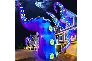 Gigantic 16FT Halloween Inflatable Octopus Tentacle: Spooky Outdoor Yard Decoration with Vibrant LED Lights
