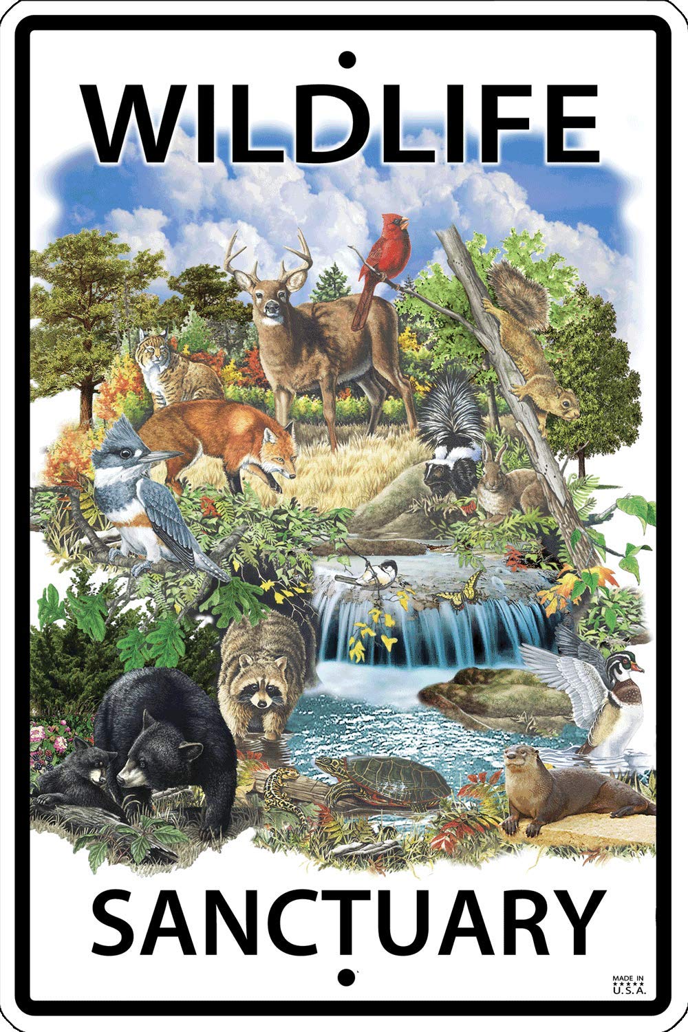 CROSSWALKSWildlife Sanctuary 10" X 15" Aluminum Sign (WS045)