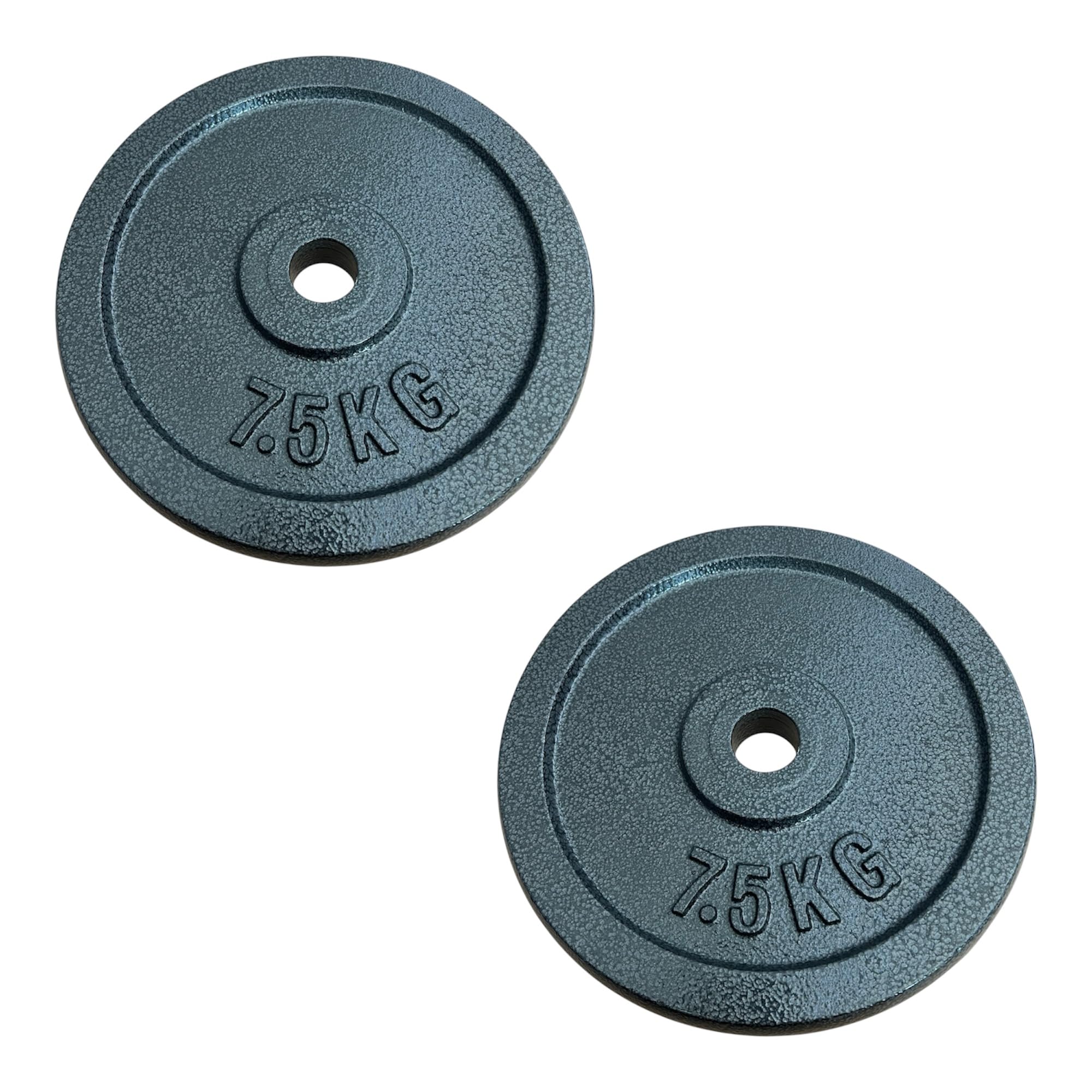 Chase Fitness Cast Iron Weight Plates, 1.25kg - 20kg, 1-Inch Hole, for Barbell and Dumbbell Training (7.5KG X 2)