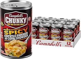 Campbell’s Chunky Soup, Chipotle Chicken Corn Chowder Soup, 18.8 oz Can (Pack of 12)