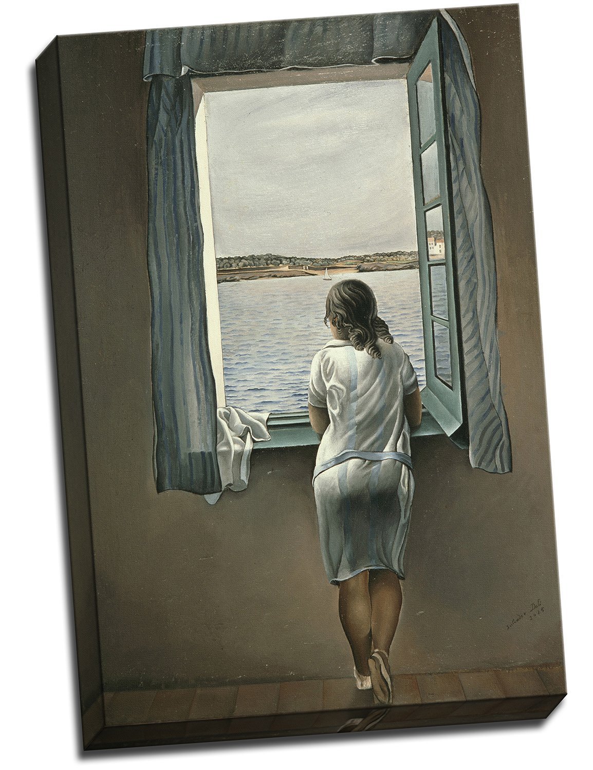 Panther Print Multicolour Salvador Dali Woman At The Window Canvas Print Poster 30X20 Inches A1 (24 X 16 Inches (61Cm X 41Cm))
