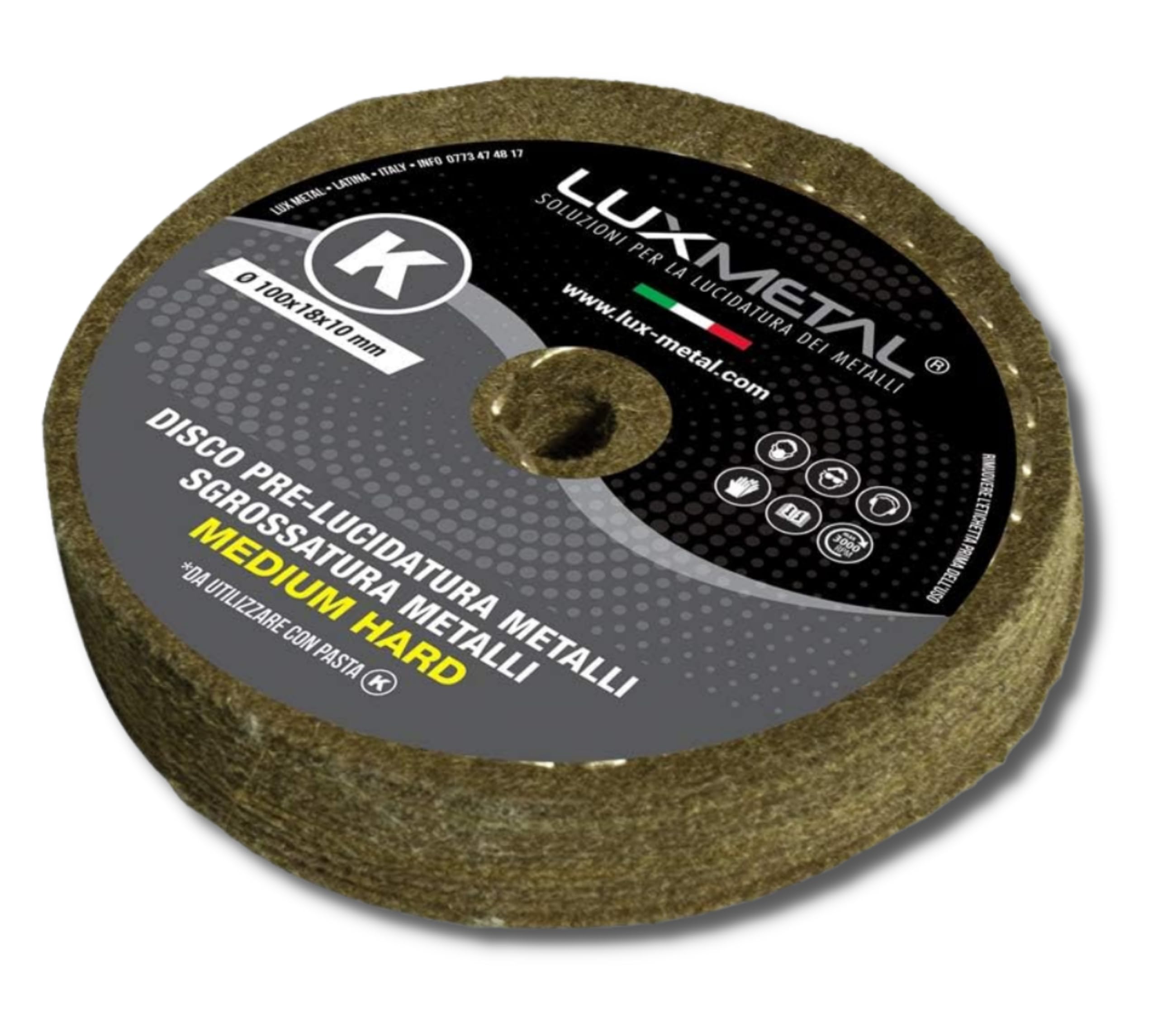 Lux Metal Disco Lucidatura Metalli Medium Hard 100 Mm Dischi In