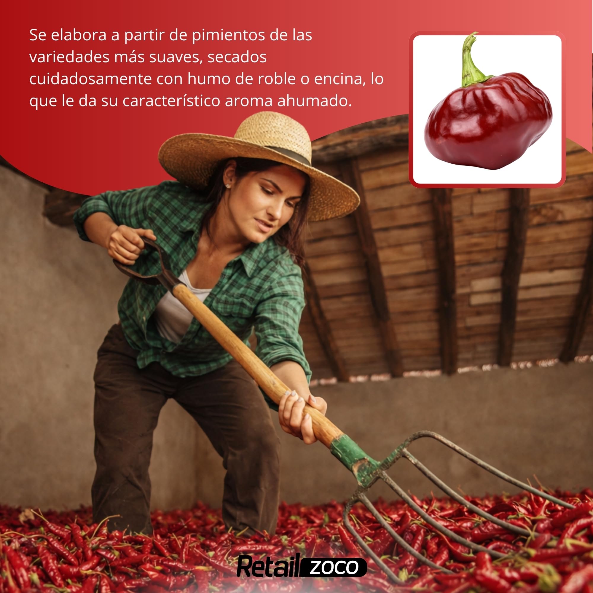 Pimentón de la Vera Ahumado Dulce, Denominación Origen Protegida, Pimentón Yuste 1557, Producido en Extremadura, Ideal para guisos, carnes, salsas, embutidos y platos tradicionales, 1 bote de 75 gr - imagen 3