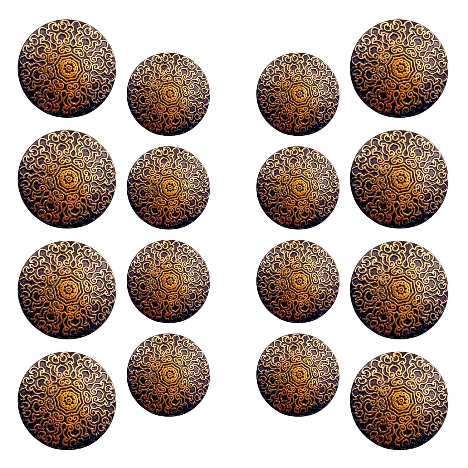 Ani accessories Golden Infinite Ring Design Shank Button Pack of 16 (8 Big and 8 Small) for Coat Blazer Suit, Sherwani and Indian Dresses Sports Coat Size (34 L and 30 L)-picture-24