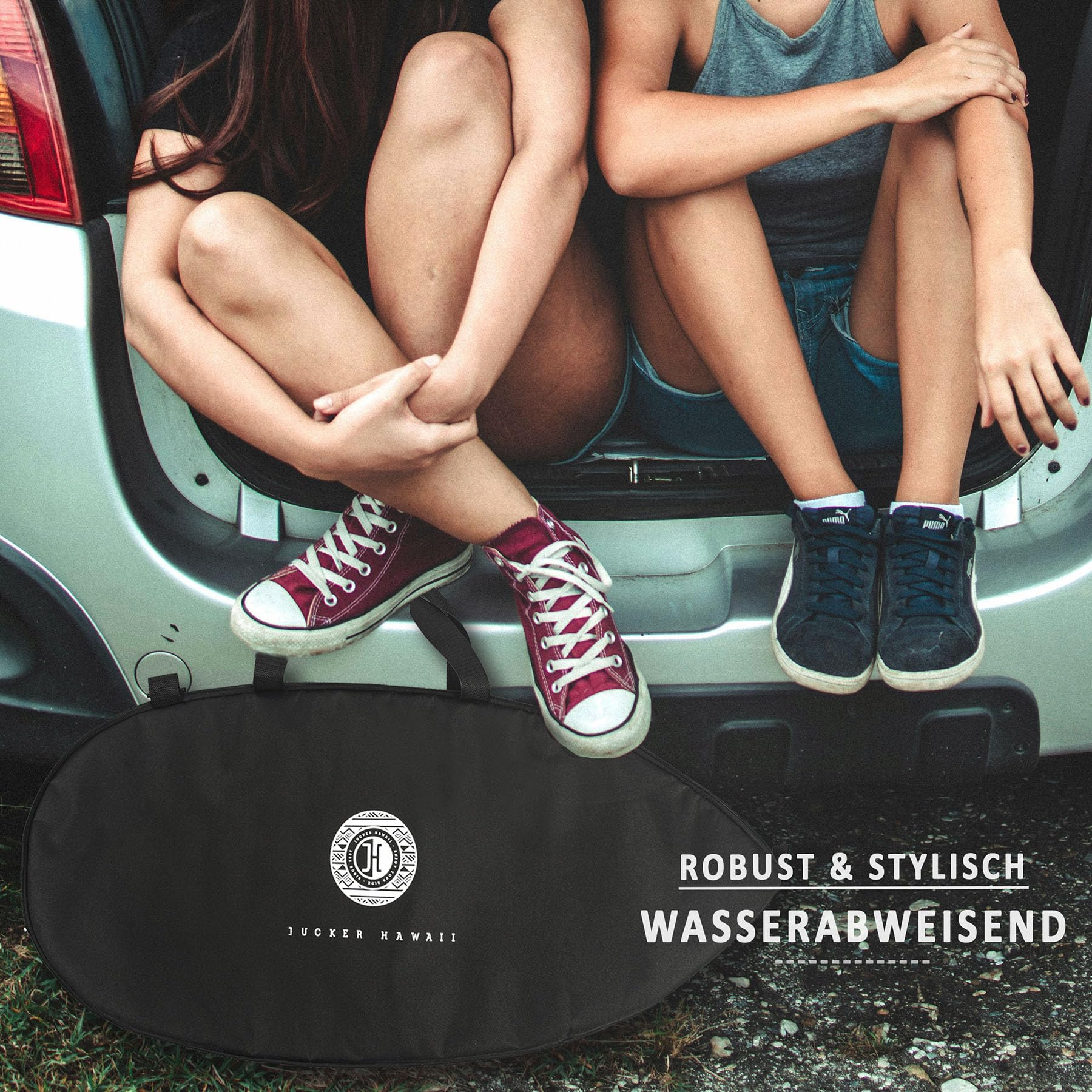 JUCKER HAWAII Balance Board Tasche - Passend für alle Balance Boards bis 87 x 39 cm in entsprechender Form, Rolle Tasche für Board, Rolle und Matte - Board Bag mit praktischem Schultergurt