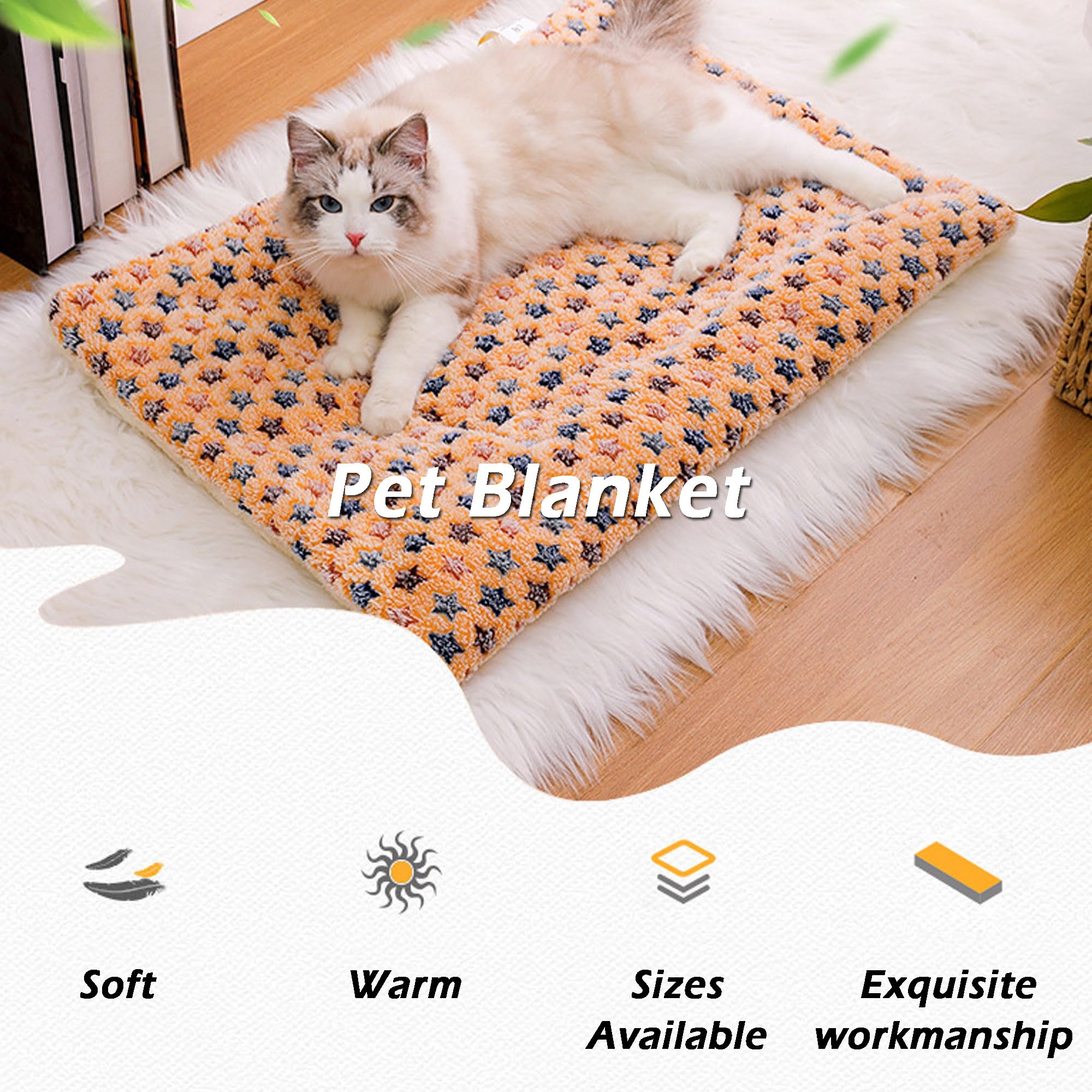 Lot de 2/4 couvertures épaisses pour animal de compagnie – Couverture douce et moelleuse pour chat de petite, moyenne et grande taille – Couverture polaire polyvalente pour chien et chat de petite,