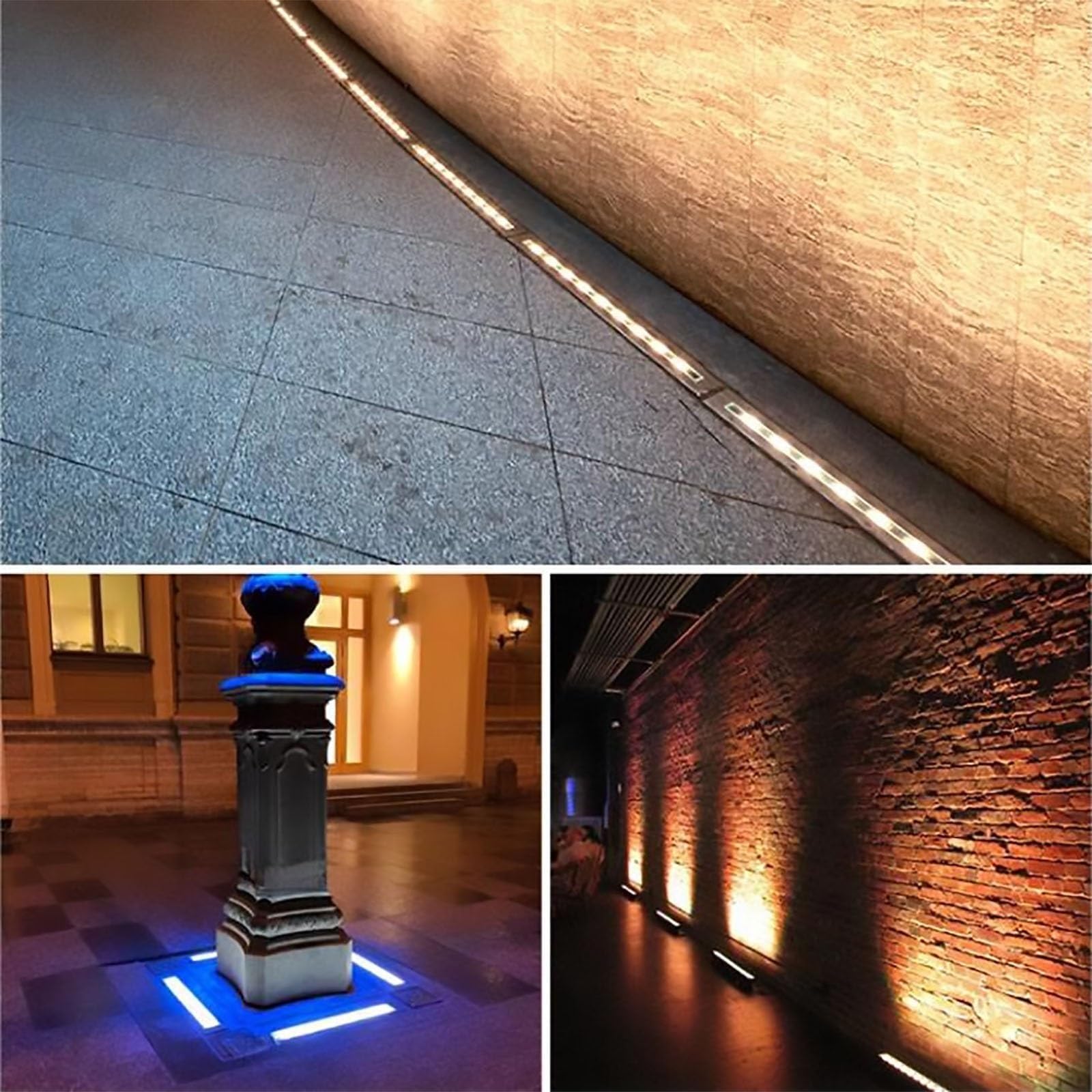 Focos Suelo Led - Luces LED Para Paisajismo, Foco LED Rectangular Empotrable Para Exteriores, Lámpara De Pie Para Iluminación De Caminos Impermeable IP65, Para Patios Y Terrazas(Green,85-245V(24W))