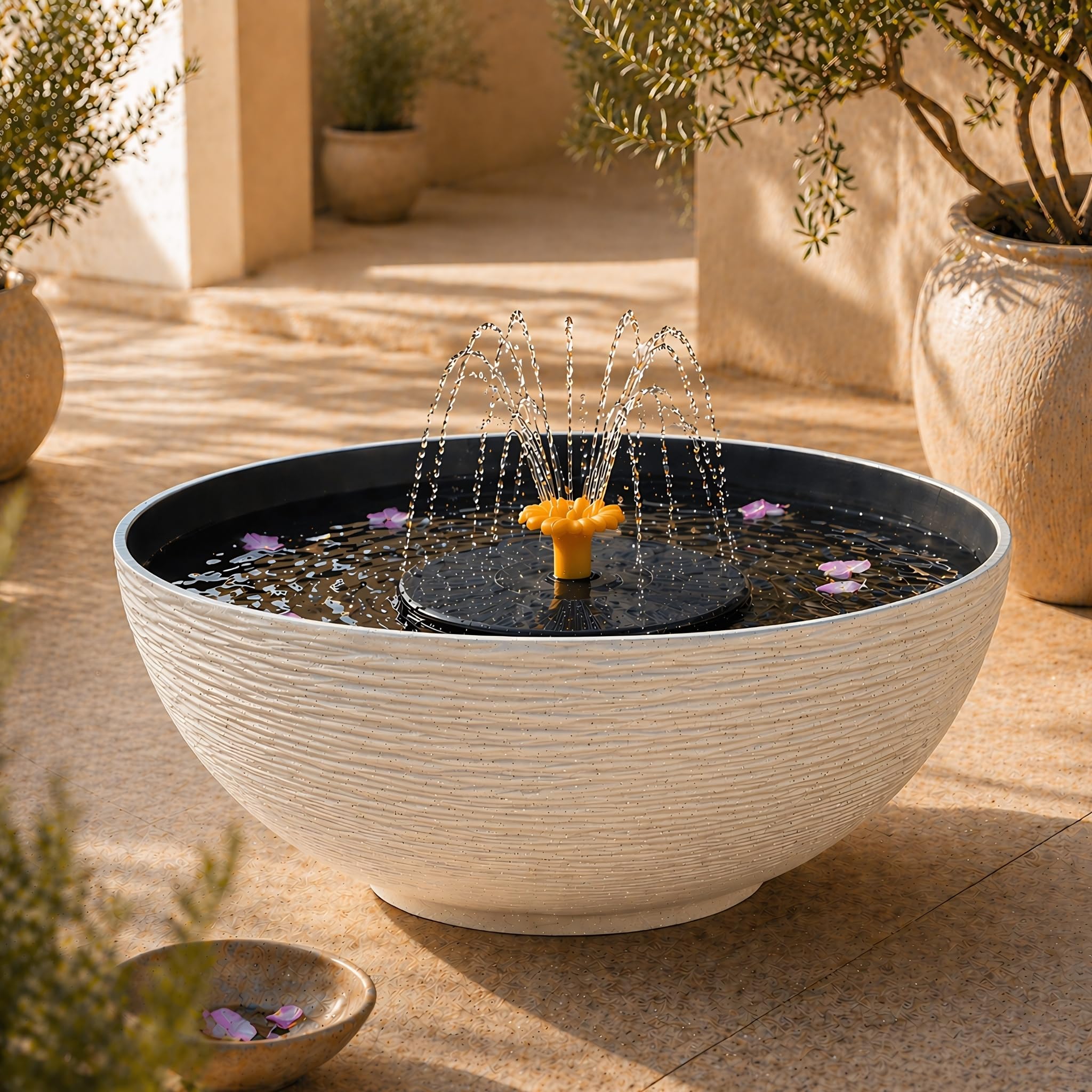 Matches21 fontana solare esterni 45 cm ciotola grande giardino