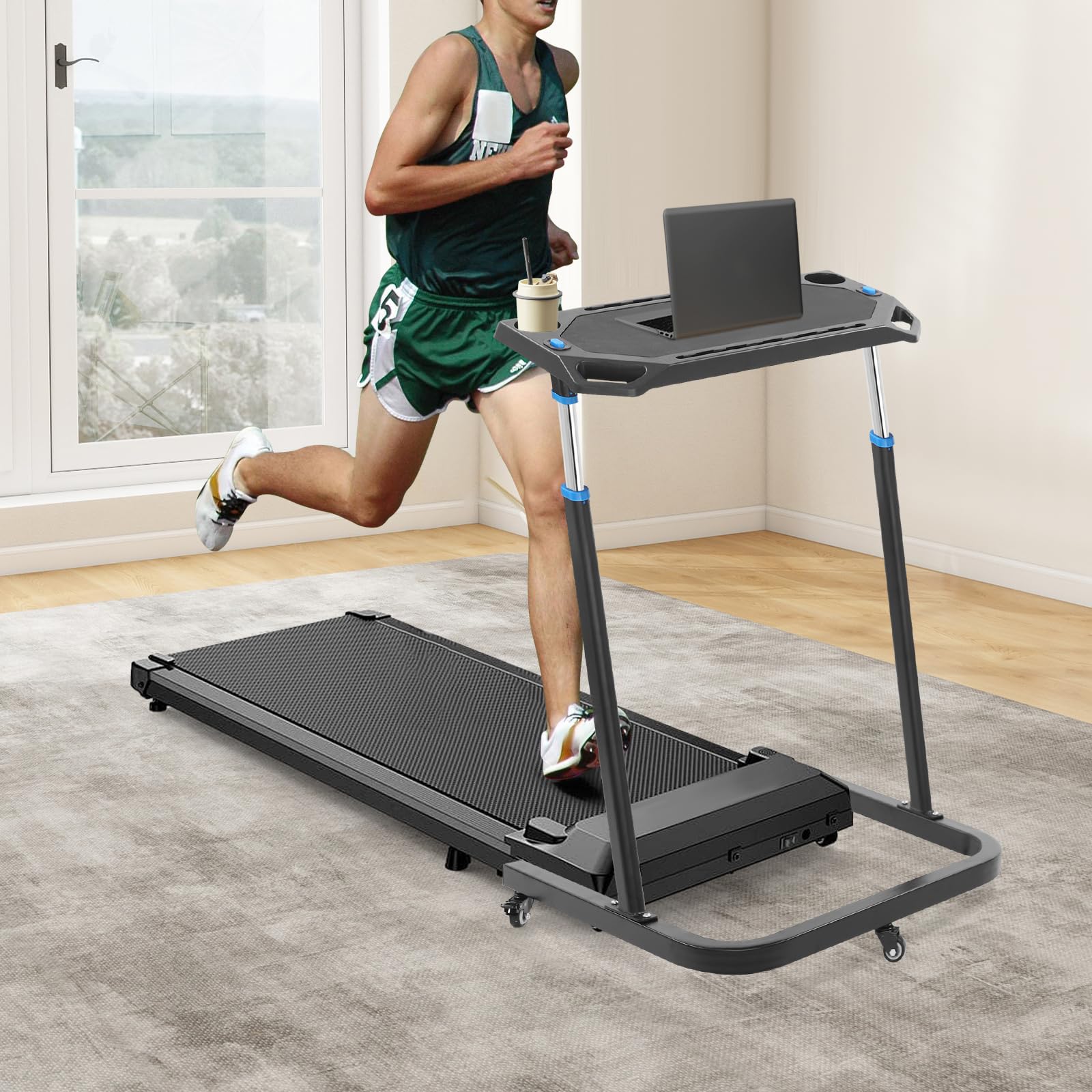 Entrenador de ciclismo de interior con mesa ajustable de 82 – 120 cm, para bicicleta de carretera y de montaña, para el hogar, soporta 50 kg