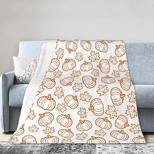 Miniatura 4 de Manta decorativa de calabaza de otoño, manta de franela de franela de hoja de arce naranja de 60 x 50 pulgadas, regalos de otoño para mujeres y