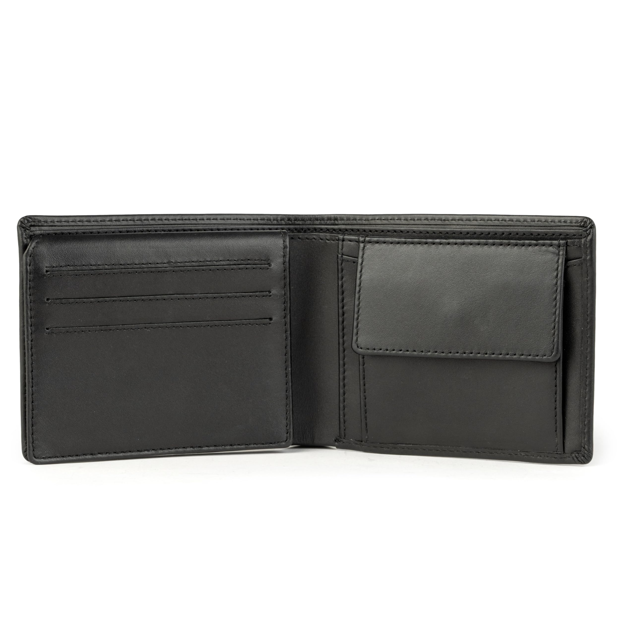 Berliner Bags Peter Cartera de Piel Auténtica Hombre, Monedero, RFID, Caja | Negro Billetera De Cuero 6 Tarjetas 2 Compartimentos Ventana Dni Ficha Carrito Protección Nfc Compacta Elegante Práctica