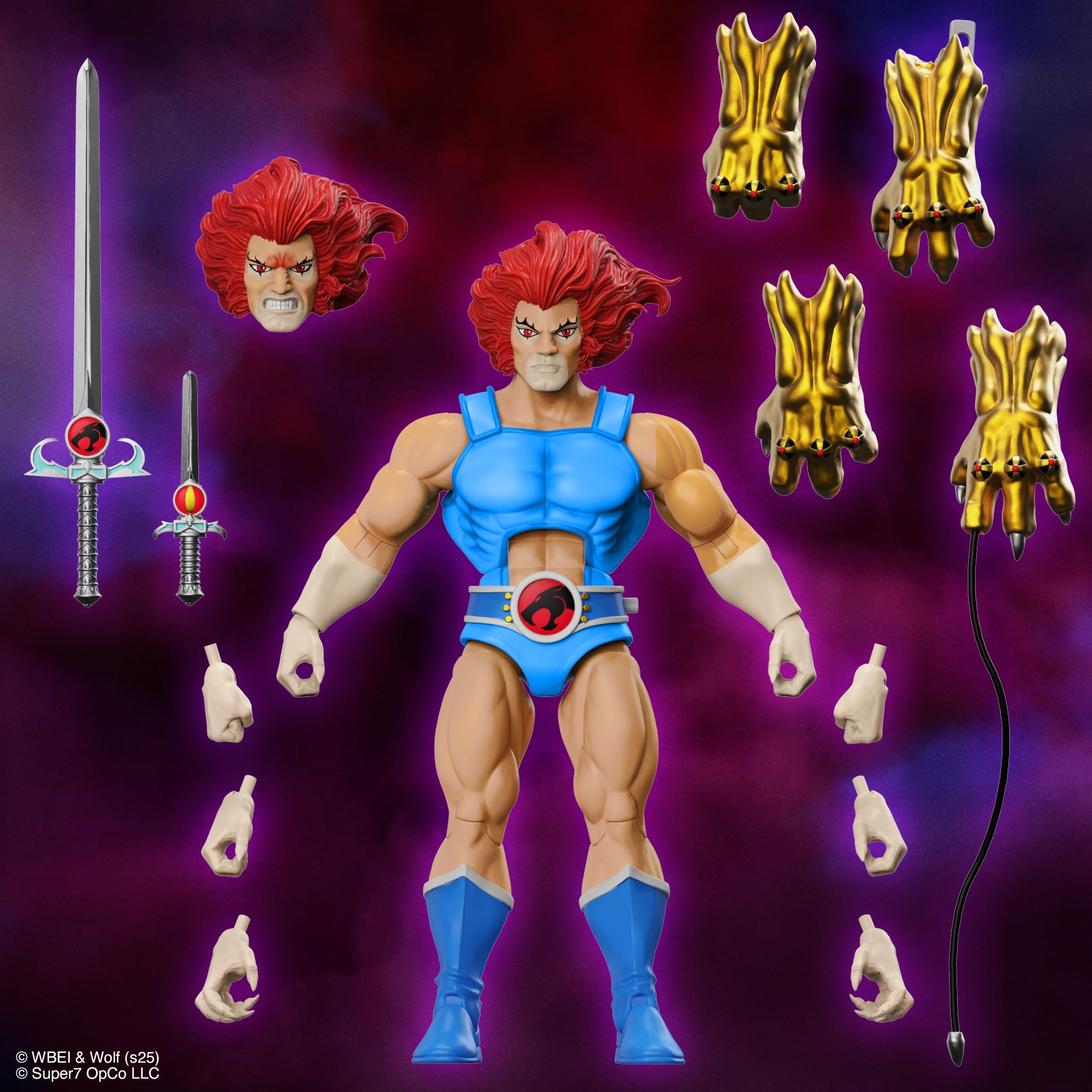 Super7 ULTIMATES! Sandercat Lion-O - Figura de acción de Gato Trueno de 7 Pulgadas con Accesorios, colección clásica de Dibujos Animados y Juguetes Retro