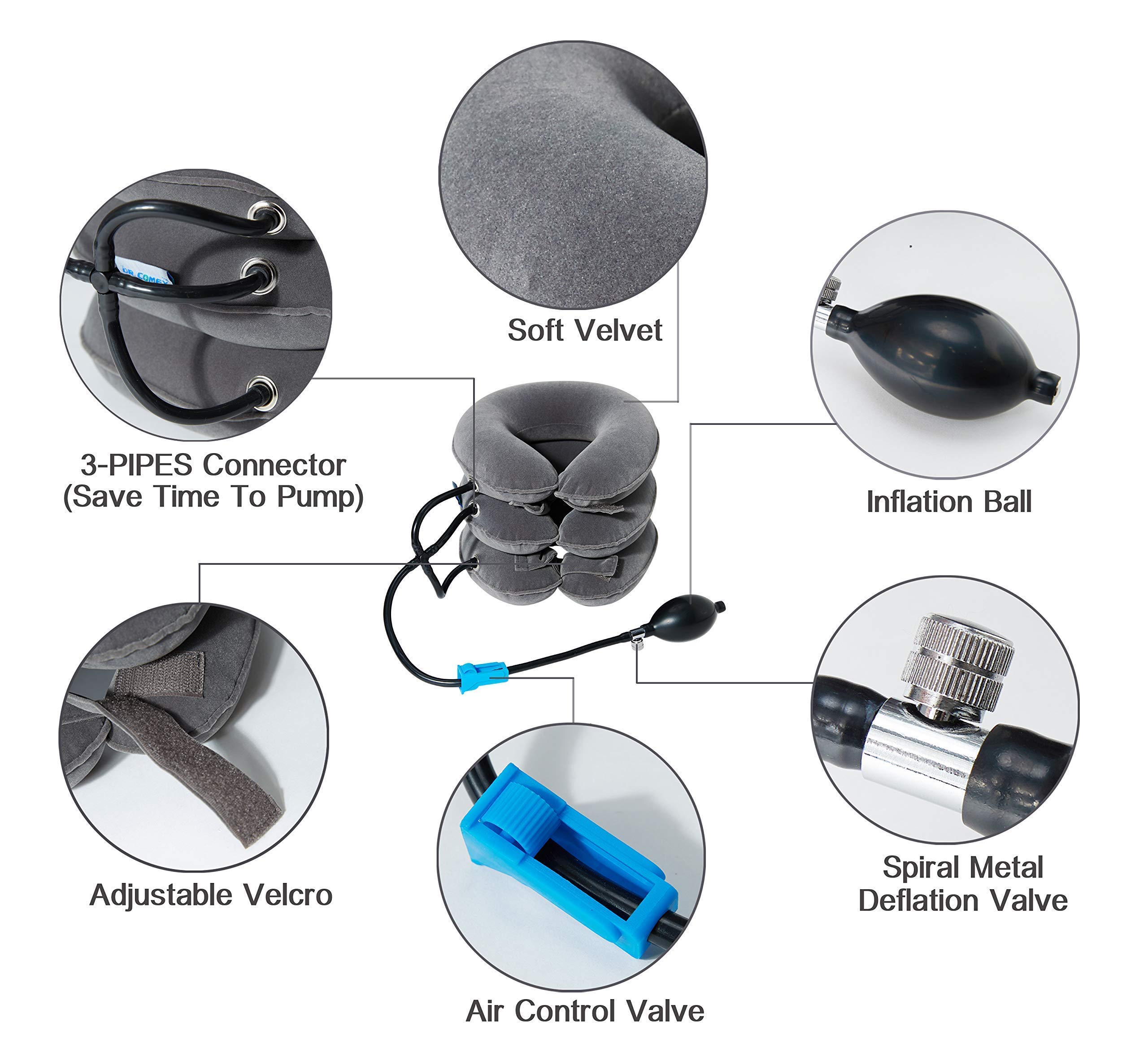 Cervical Neck Traction Device &Inflatable Adjustable Neck Stretcher