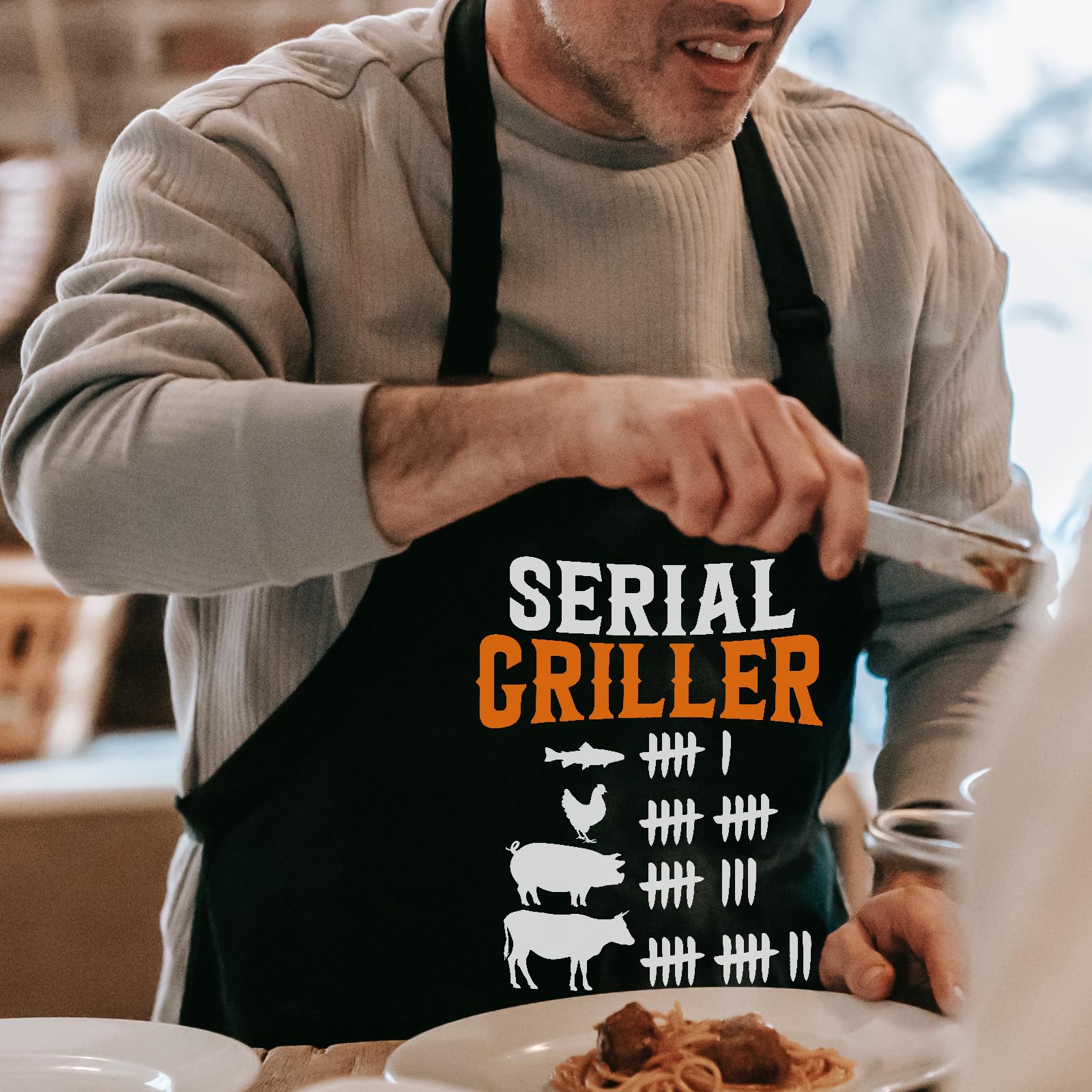 Yctsecha Grilling Aprons for Men with Pockets, Funny Aprons for Men Cooking BBQ Grill, Chef Gifts for Dad Father Birthday Christmas Thanksgiving