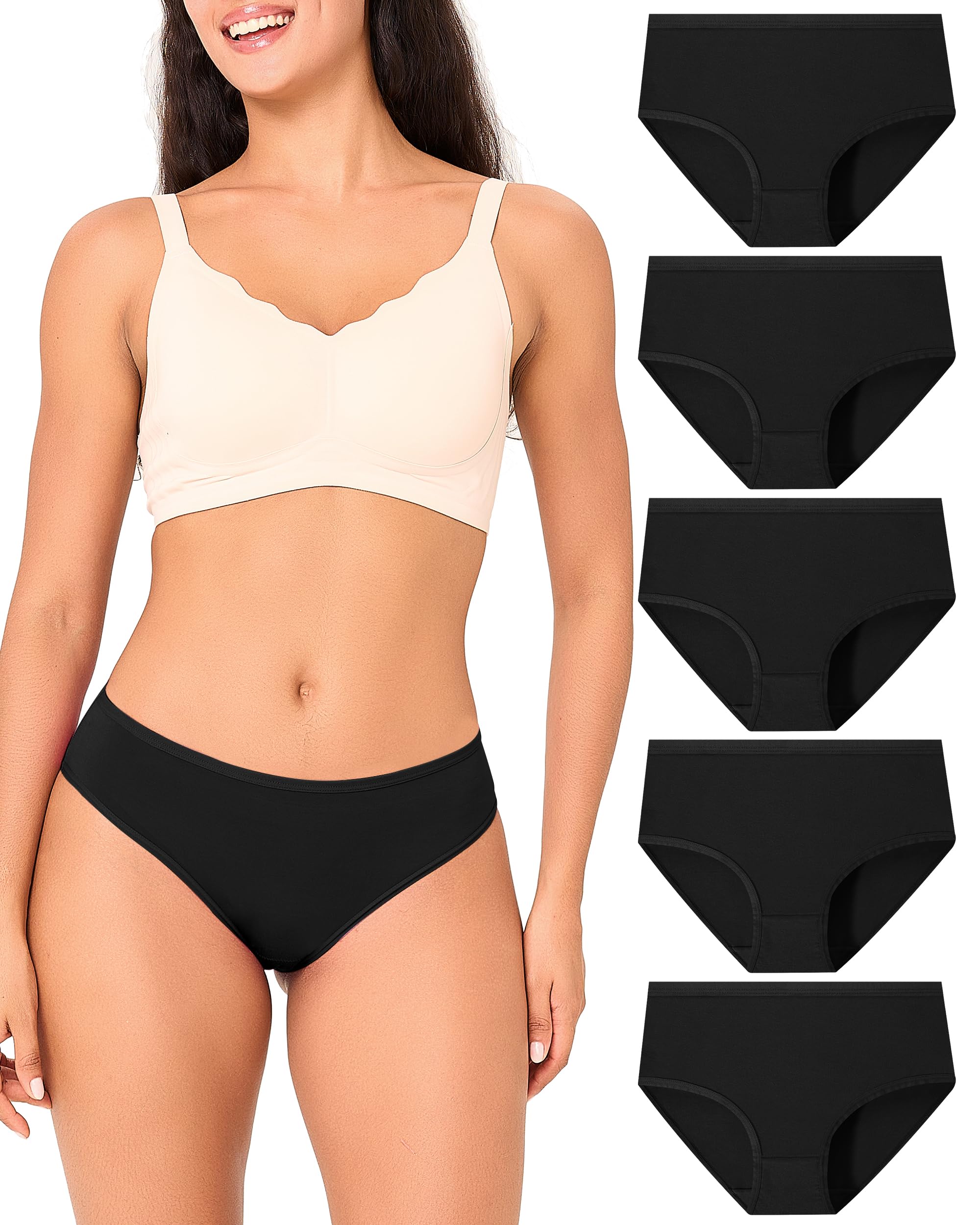 Women's Cool Bikini Briefs for Women Lightweight Panties Stretchy Soft Breathable Underwear 5-pack-image-44