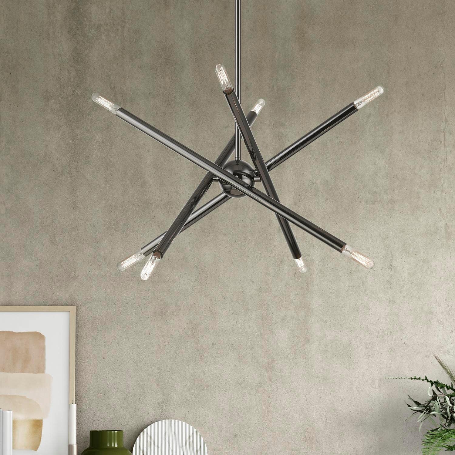 Livex Lighting, 46774-46, Soho, Chandelier, Black Chrome