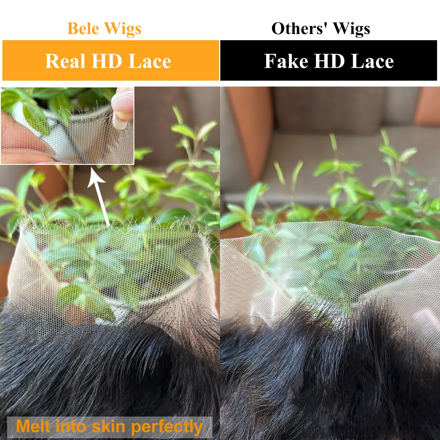 Bele 13x4 HD Full Lace Frontal Wig 180 Density 26 Inch Brazilian 12A Water Wave Full Lace Front Wigs Virgin Human Hair Pre Plucked Bleached Tiny Knots with Baby Hair for Black Wowen - Image 2