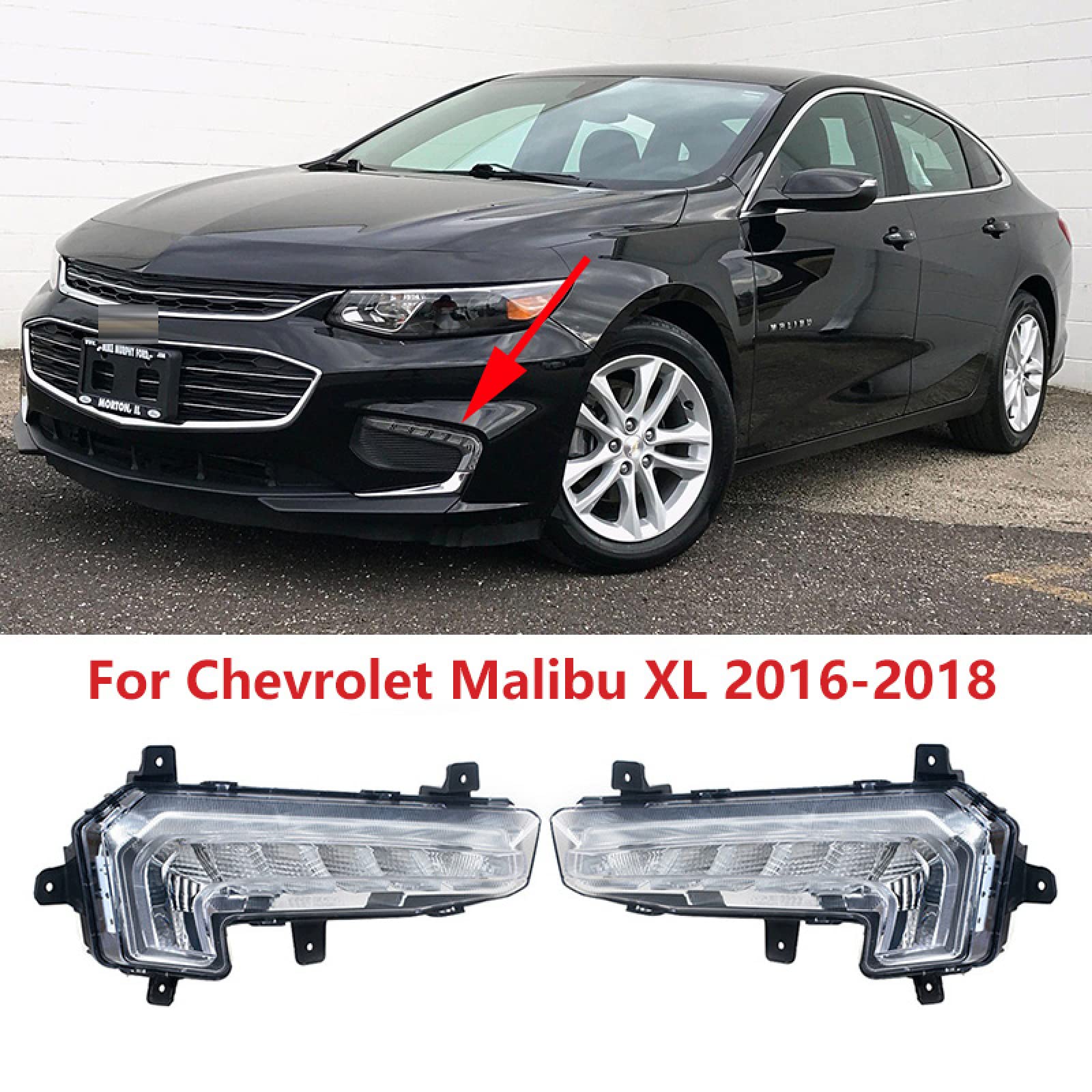 For 2016-2018 Chevrolet Malibu XL LED Front Daytime Running Lamps DRL Fog Lights