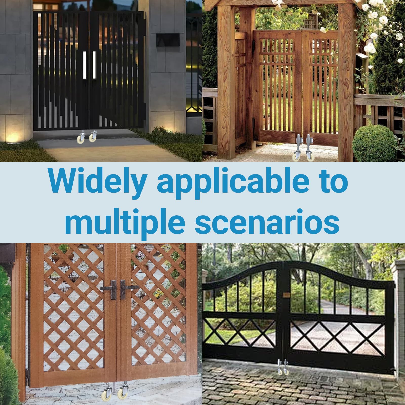Rueda de nailon con muelle,Rueda de Compuerta con Resorte de 4 Pulgadas,Rueda de puerta de goma,Resorte de Servicio Pesado,para Puertas de Garaje y Jardin de 440Lb