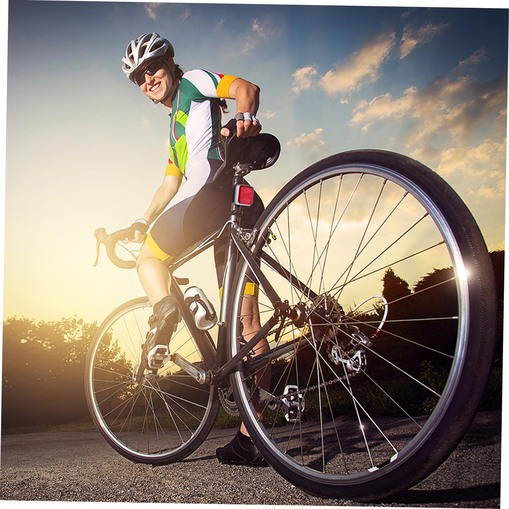 ifundom 1 Set Bicycle Light Lights Rechargeable Tail Cycling Front Waterproof Bike Aluminum Alloy Red