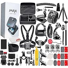 GoPro MAX 360 (2025) HD Video Waterproof Action Camera - with 50 Piece Accessory Kit | Dual-Lens 5.6K Spherical Video, 1/4-20 Mounting System Vlogging and VR Content Creation