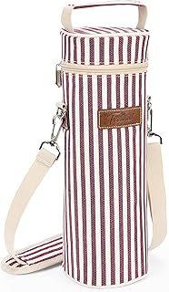 Tirrinia Single Wine Cooler Bags - Insulated & Padded Portable Wine Gift Tote Carrier for Travel, BYOB Restaurant, Wine Ta...