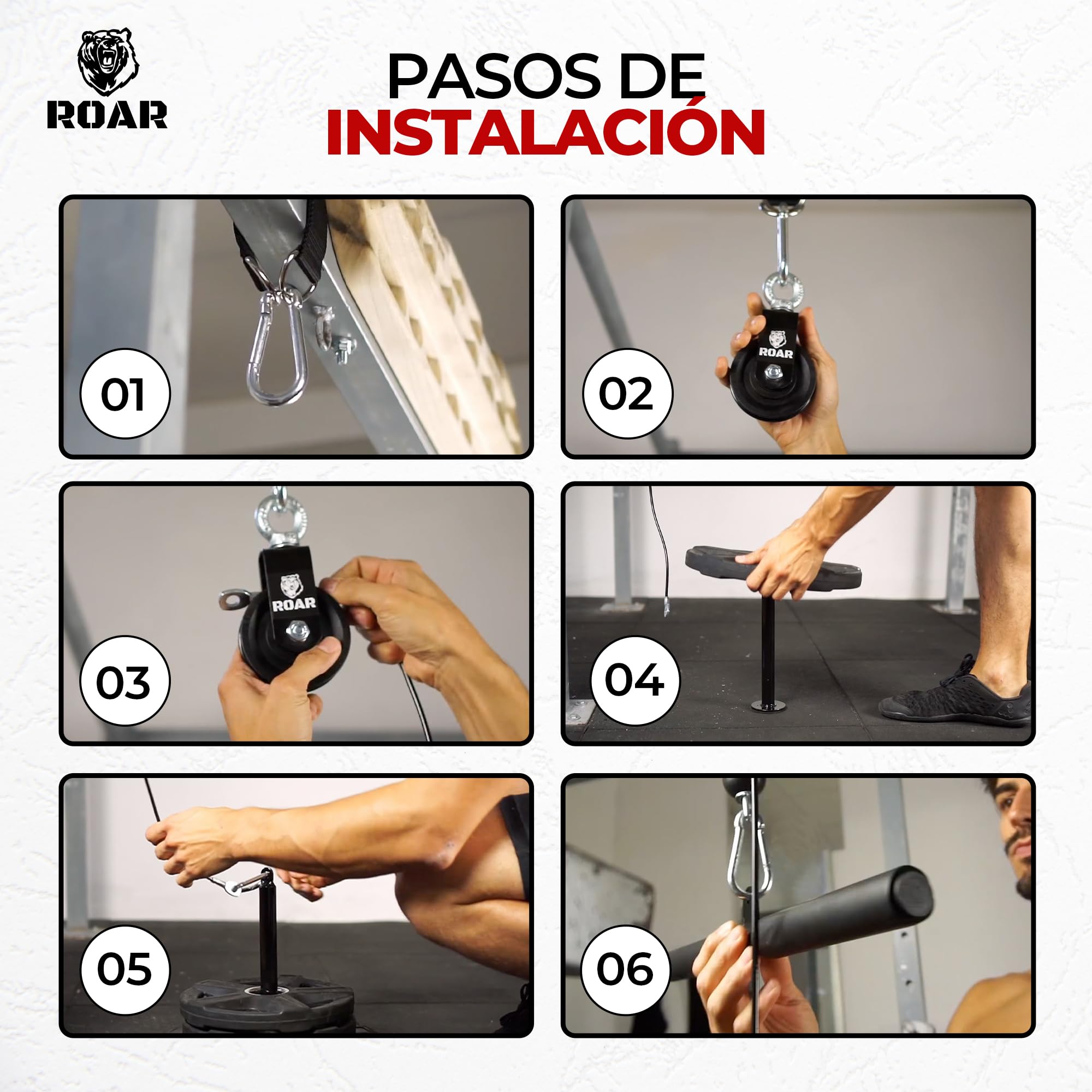Roar® Carrucola Palestra, Lat Machine Con Dischi, Pulley Machine Per Casa, Ercolina, Cavo E Puleggia