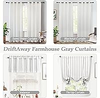 Vista 7 de DriftAway Cenefa de Lino Estilo Granja con Forro de Doble Capa con Aislamiento Térmico para Oscurecer la Habitación, Cenefas Opacas para Ventana