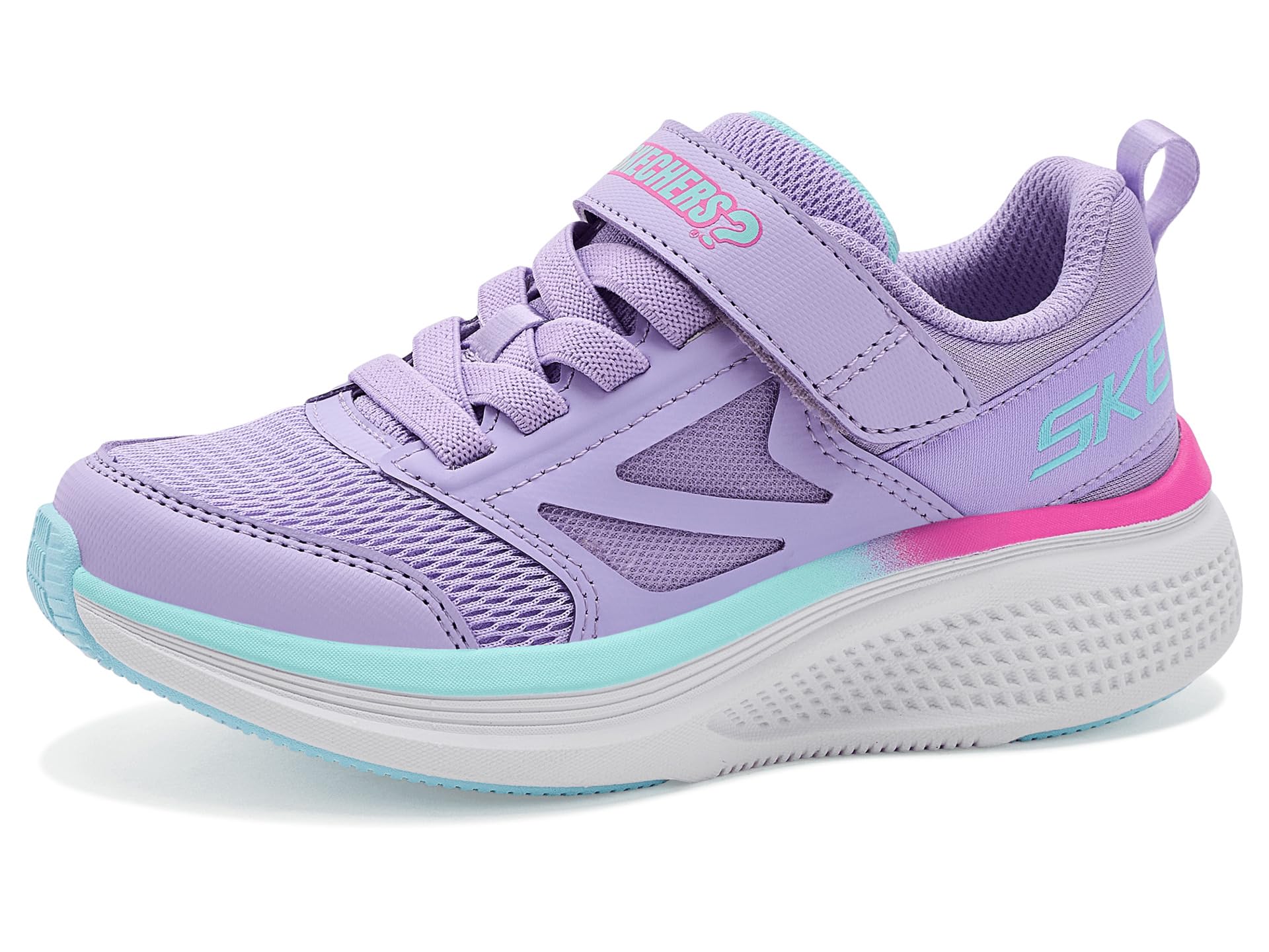 Skechers Kids Gore And Strap Mesh Sneaker W/rubber Bottom, Purple, Size 8 Younger