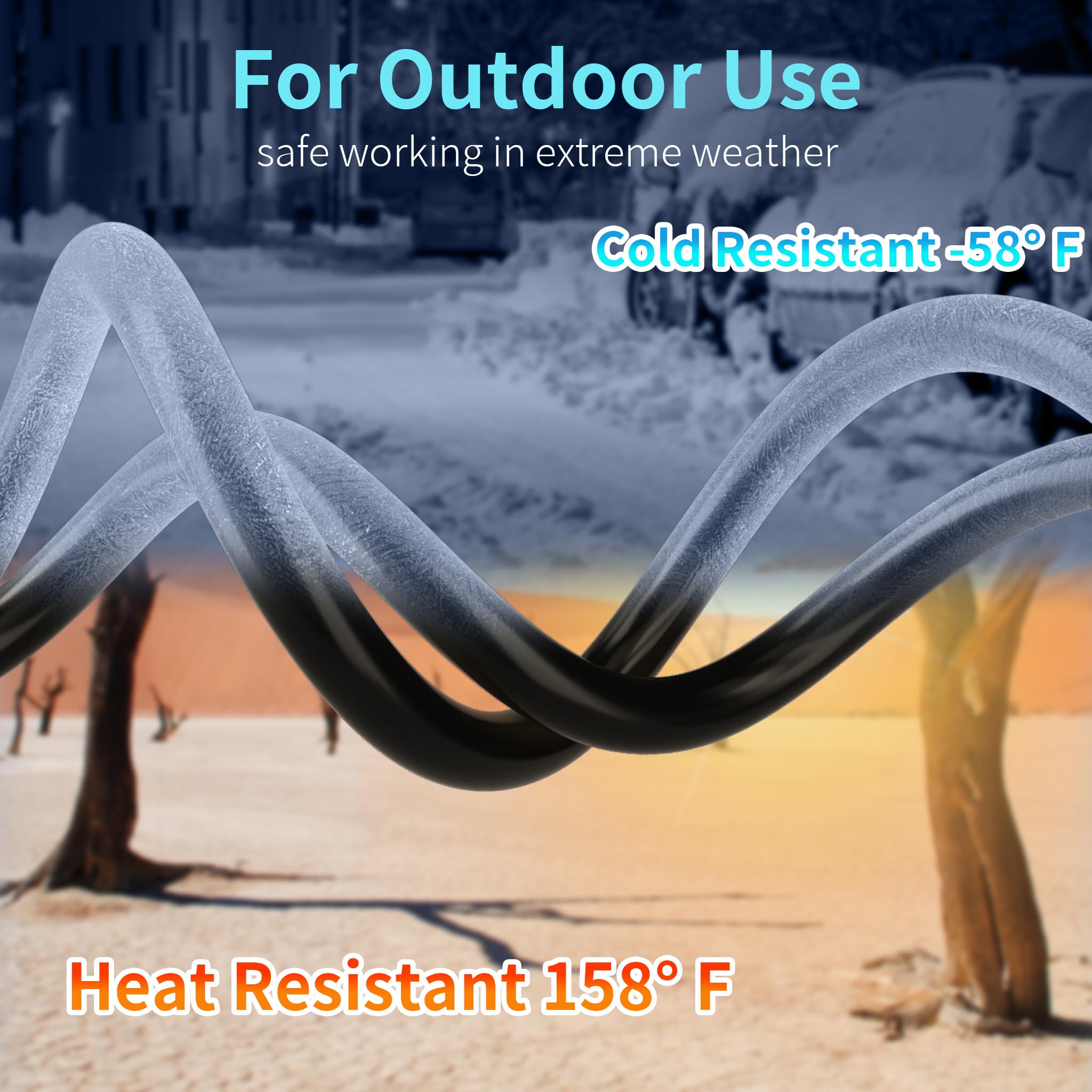Energeaster 15ft 3 Outlet Extension Cord - Outdoor/Indoor -6