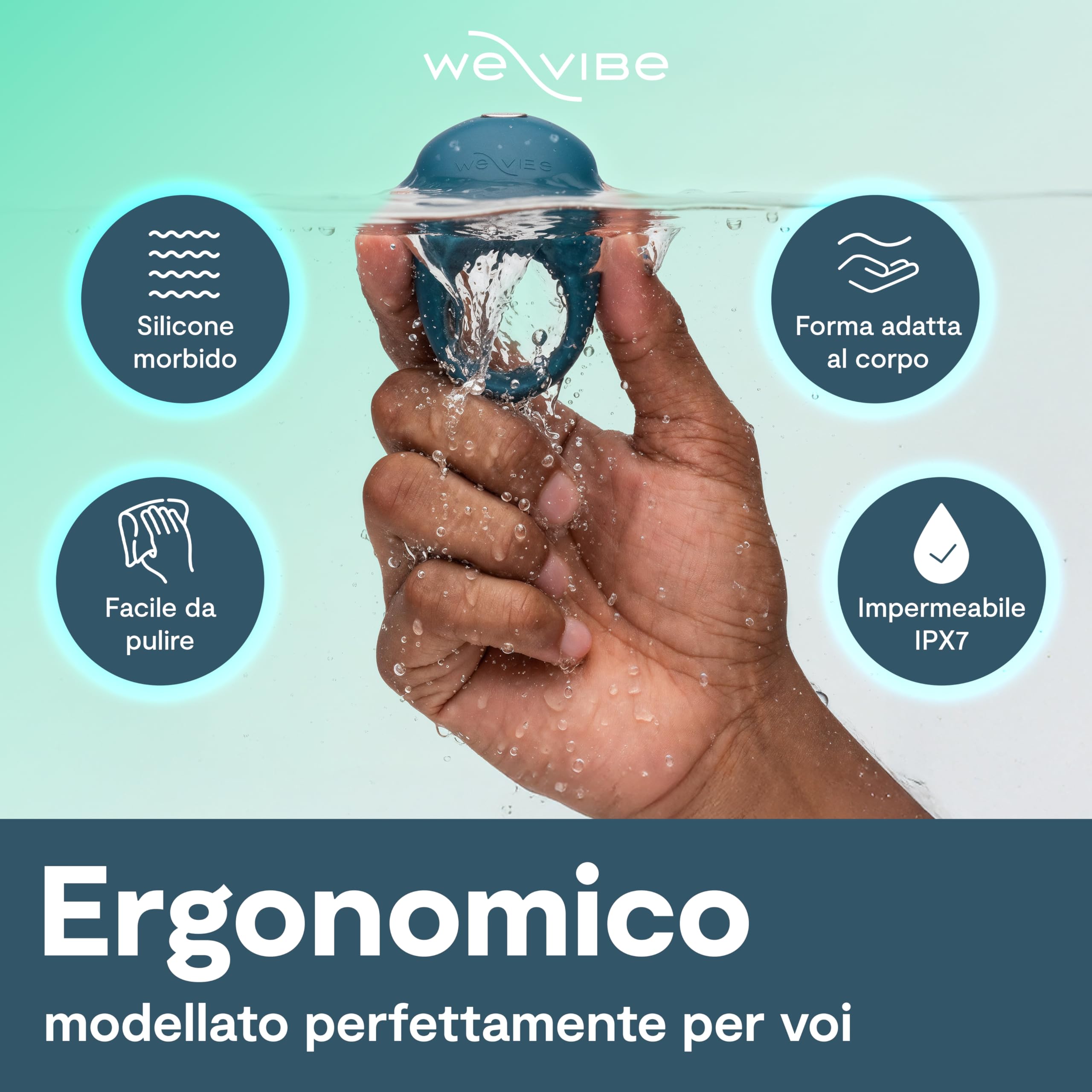 We-Vibe Pivot 2 Anello vibrante per il pene - Anello fallico 52mm - Stimolazione perineo & Clitoride - Controllo App a distanza - 10+ modi di vibrazione - Impermeabile - Sex Toys per uomo e coppie