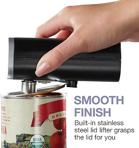 Miniatura 6 de Proctor Silex Abrelatas eléctrico automático, funcionamiento inalámbrico manos libres y recargable por USB, autoalineado, corta bordes de tapa de