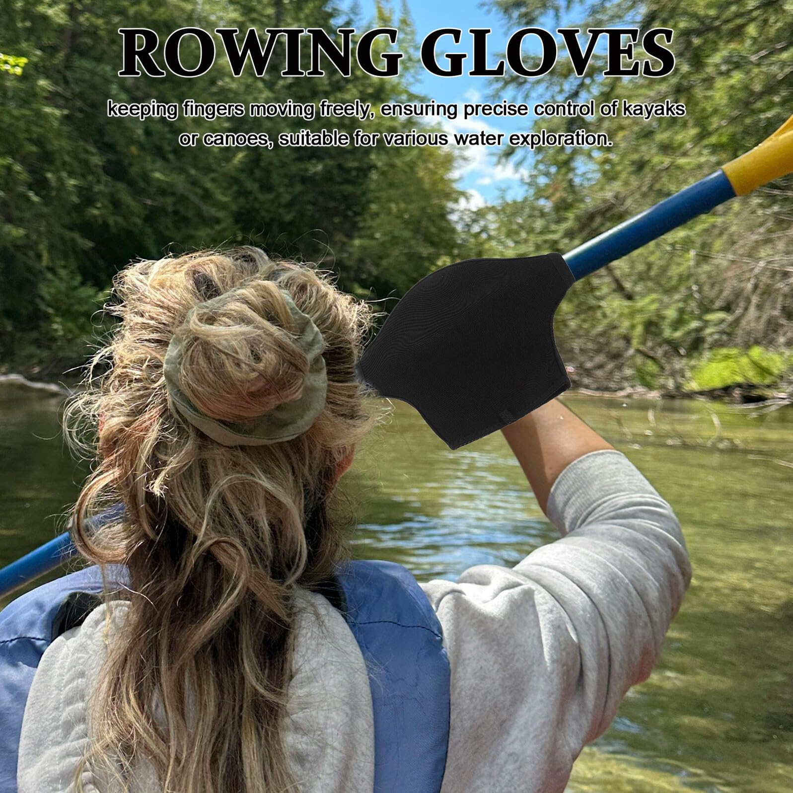 KOMBIUDA Guanti in Neoprene Impermeabili per Canottaggio e Kayak Guanti Leggeri e Antivento ad Asciugatura Rapida Multi-sport per Pagaiata Vela e Pesca Protezione Totale per Mani Asciutte e