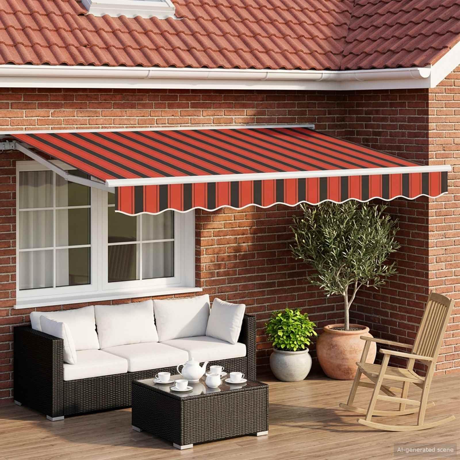 markise fernsteuerung QJBSAVVA Gelenkarmmarkise 3 x 2,5 m mit und Handkurbel, Motorisierte Einziehbare für Terrasse und Balkon, Semi-Kassette Sonnenschutz, Rahmen aus Stahl und Aluminium, Orange I rode Merckx's new Line Six_ Color:Shoe Suede Blue