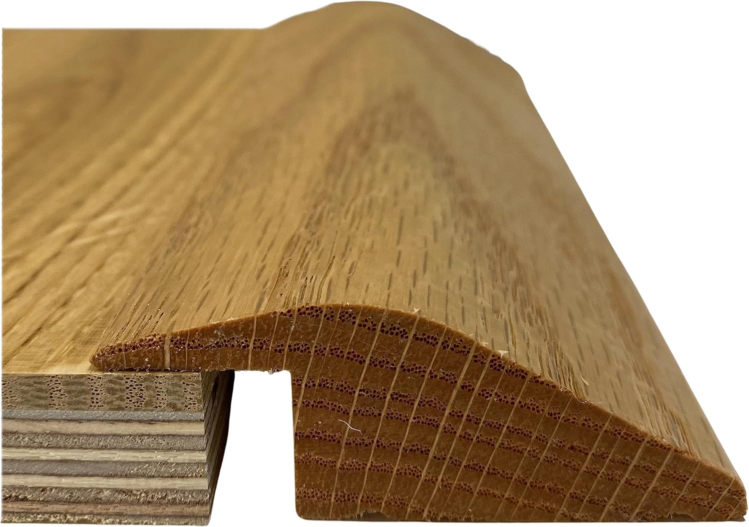 Solid Oak Door Threshold Ramp 15mm R Section Ramp Reducer, 90cm