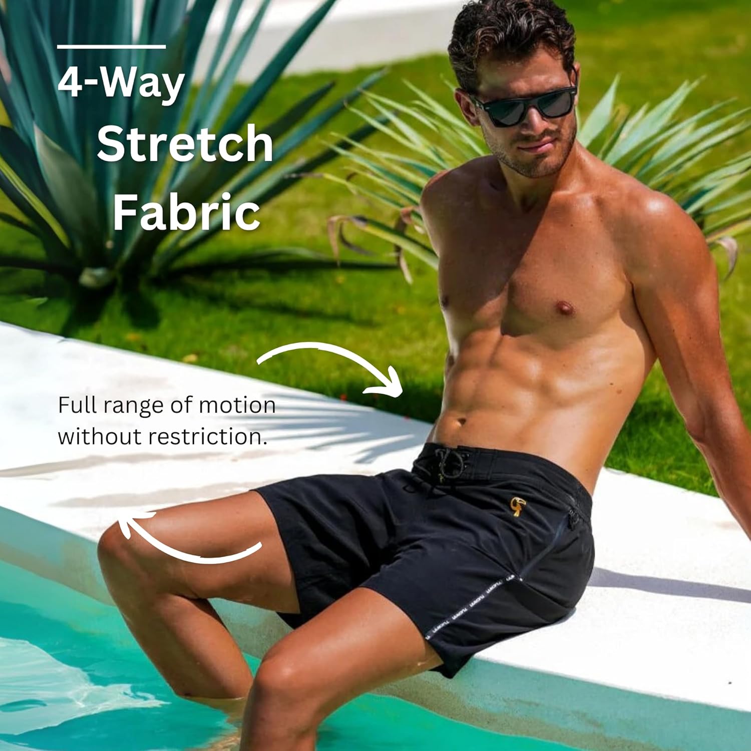 Tucann Men's Trunks 7" Compression Liner Quick Dry Zipper Pocket Chlorine Resistan 4 Way Stretch Swim Shorts for Men