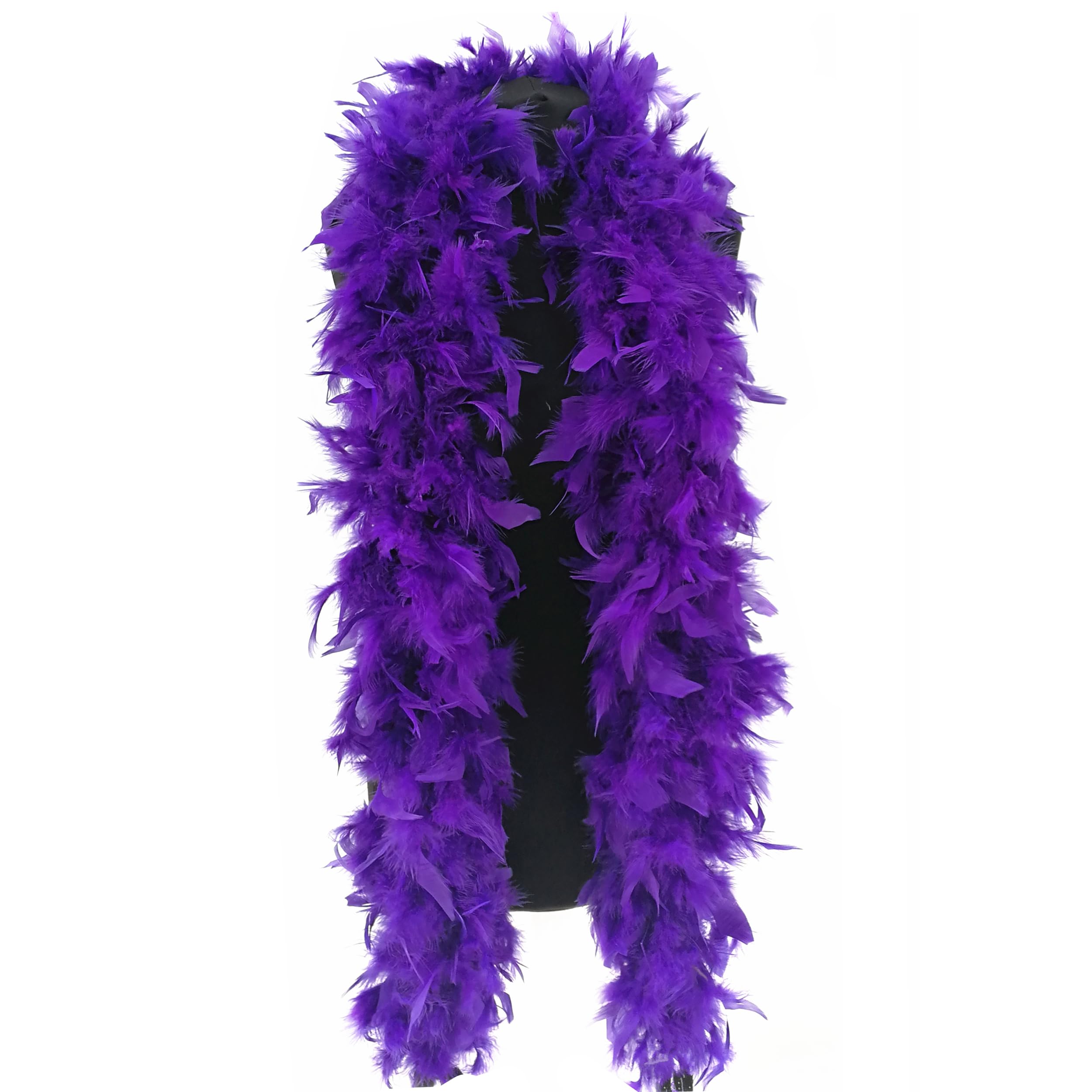 Feather Boa 100g 180cm Soft Turkey Feathers Fluffy Long Boas for Women Hen Party Fancy Dress Costume Burlesque Dance Showgirl 1920s Gatsby Flapper Halloween Christmas Photo Props (Purple)