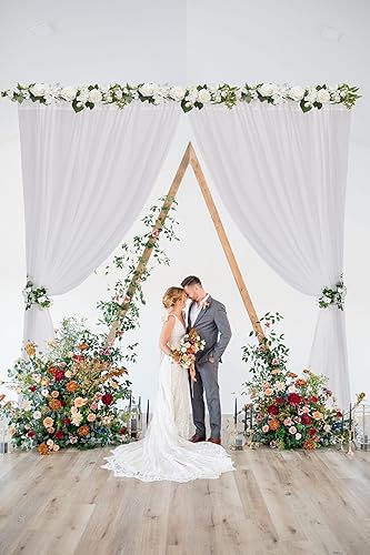 Miniatura 5 de Mohoeey Cortinas de telón de fondo transparentes de 5 x 10 pies, decoración de telón de fondo para ceremonia de boda, fiesta, decoración de techo