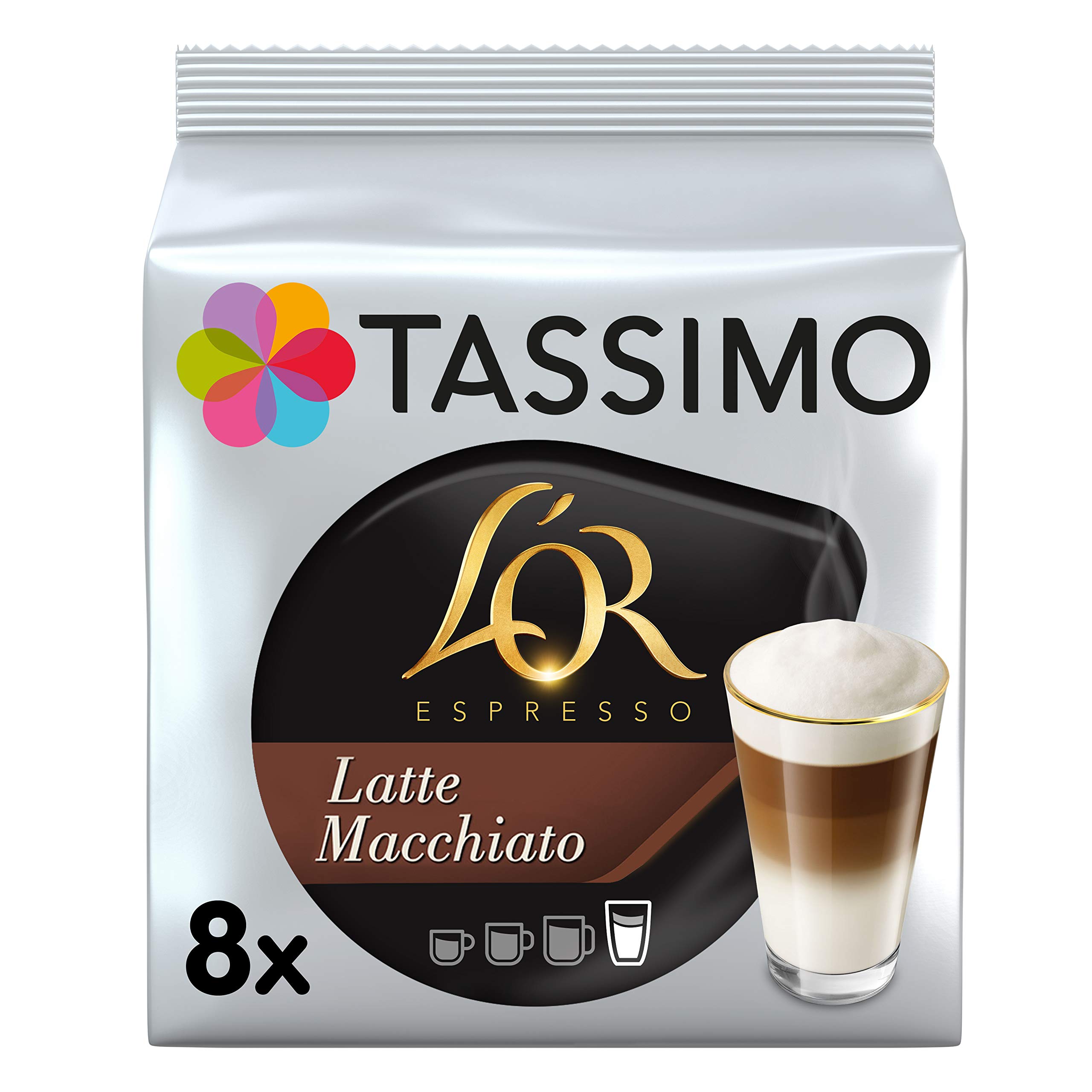 TASSIMO L'Or Café Latte Macchiato 5 paquetes de 8 unidades (Total 40 unidades) + Marcilla Café con Leche 5 paquetes de 16 cápsulas: Total 80 unidades