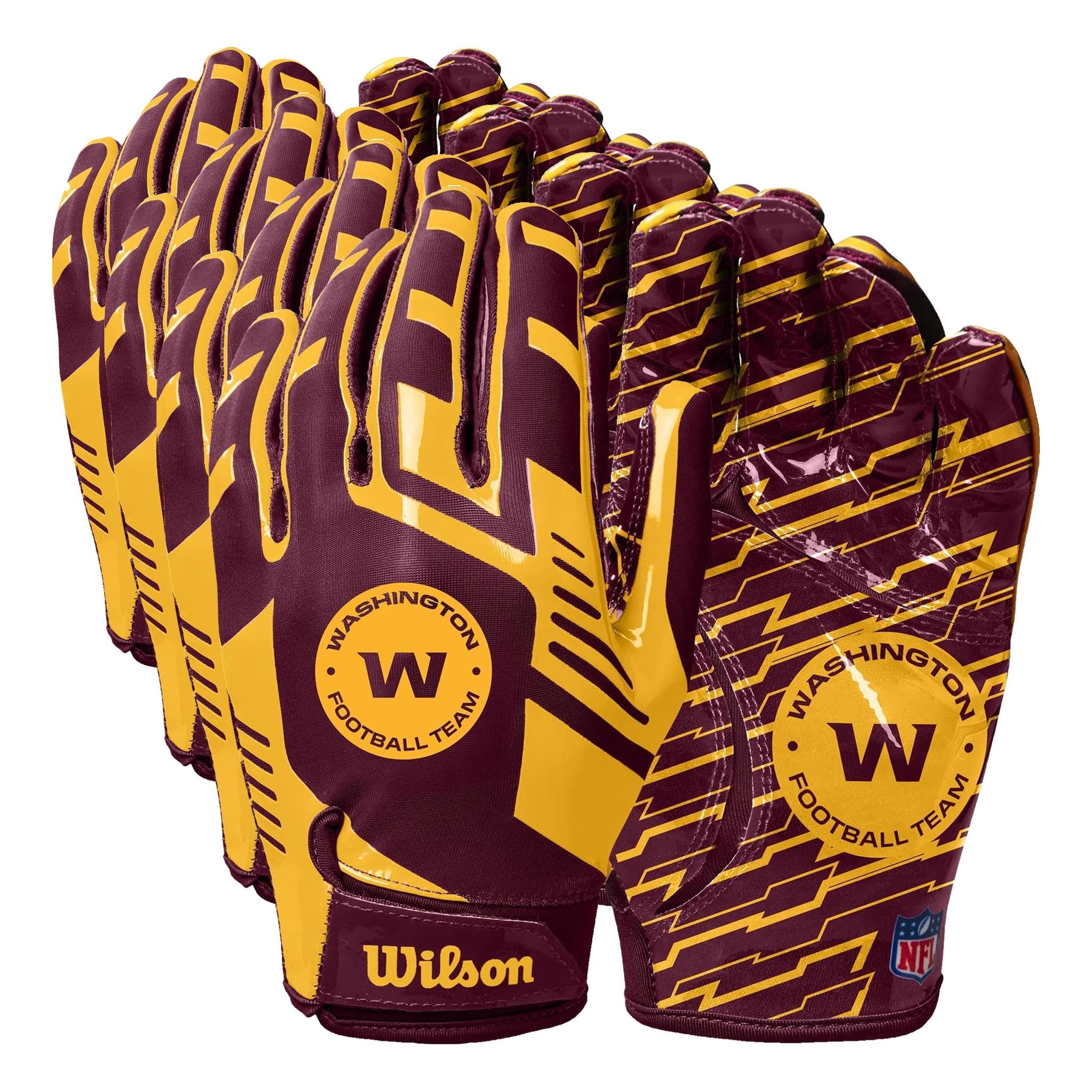 Wilson NFL Stretch Fit Football Gloves – Youth and Adult Sizes