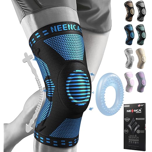 NEENCA Professional Knee Brace for Pain Relief, Medical Knee Support with Patella Pad & Side Stabilizers, Compression Knee Sleeve for Meniscus Tear, ACL, Joint Pain, Runner, Workout - FSA/HSA APPROVED