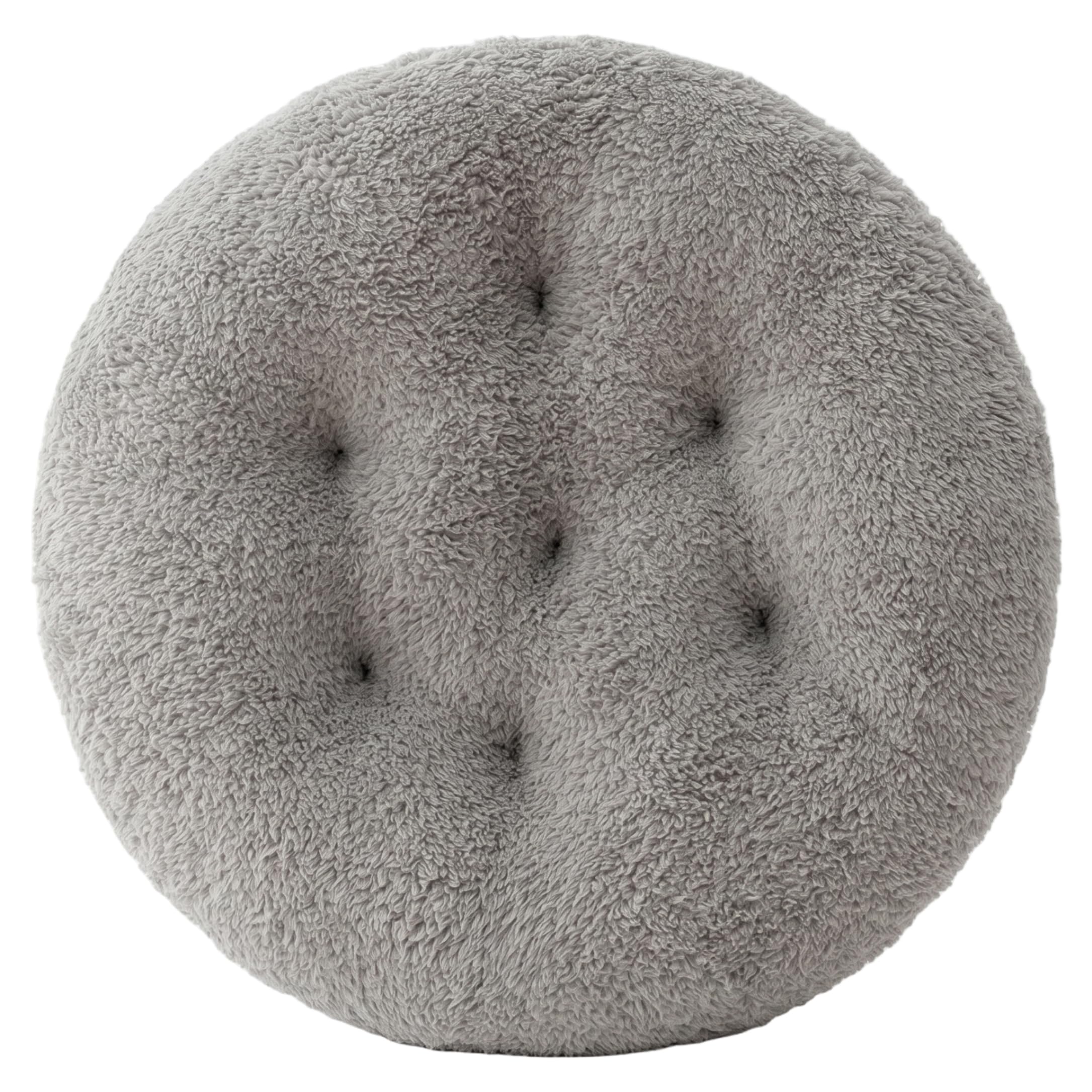 Gemuseeee Round Cushion 16in Plush Lamb Wool, Cozy Round Seat Cushion for Home Office Hotel Chair, Grey