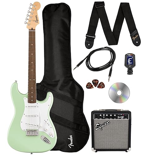 Squier Sonic Stratocaster - Surf Green Bundle with Frontman 10g