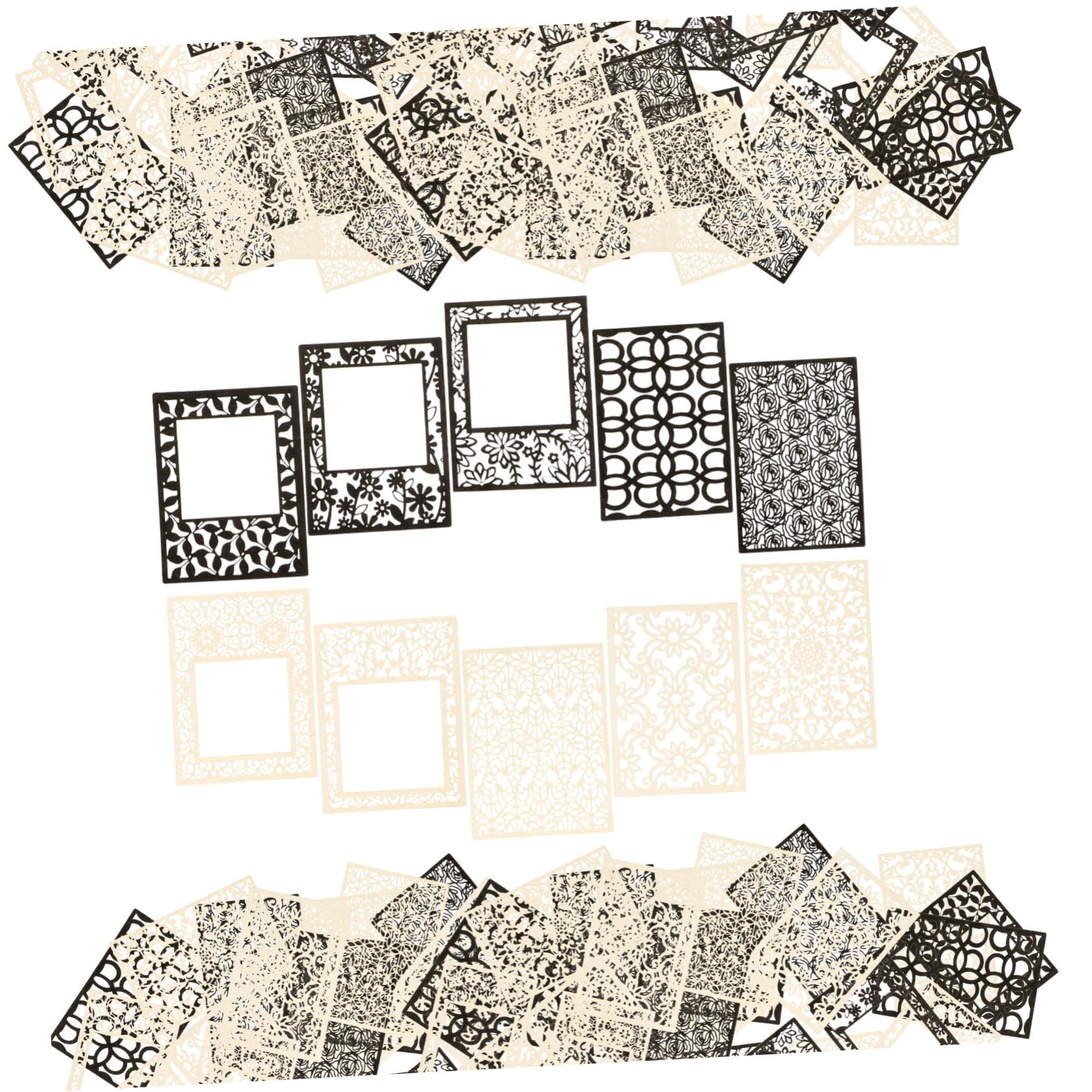 HOMSFOU 5 Sätze Geprägtes Hohlpapier Texturiert Scrapbooking Papierhandwerk Decoupage Paper Sammelalbum DIY Material Papier Journalpapier DIY-planerpapier 40 Blätter * 5