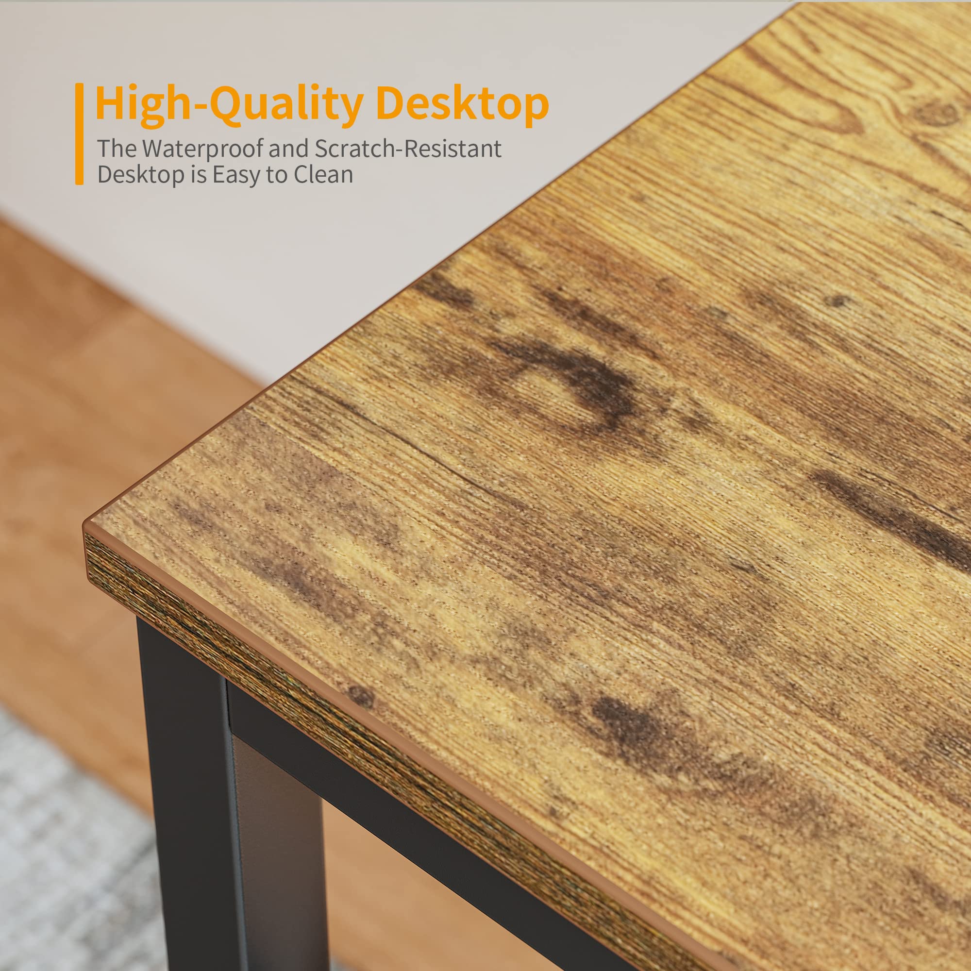 CubiCubi Bureau, 120 x 48 x 75 cm, computertafel, bureau, kleine pc-tafel, stabiel, smalle bureautafel, werkkamer, thuiskantoor, staal, industrieel design, bruin CubiCubi Bureau, 120 x 48 x 75 cm, computertafel, bureau, kleine pc-tafel, stabiel, smalle bureautafel, werkkamer, thuiskantoor, staal, industrieel design, bruin