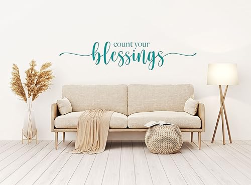 Miniatura 7 de Calcomanía de vinilo religioso para pared, cita inspiradora, cuenta tus bendiciones, decoración para el hogar o la iglesia para dormitorio, sala