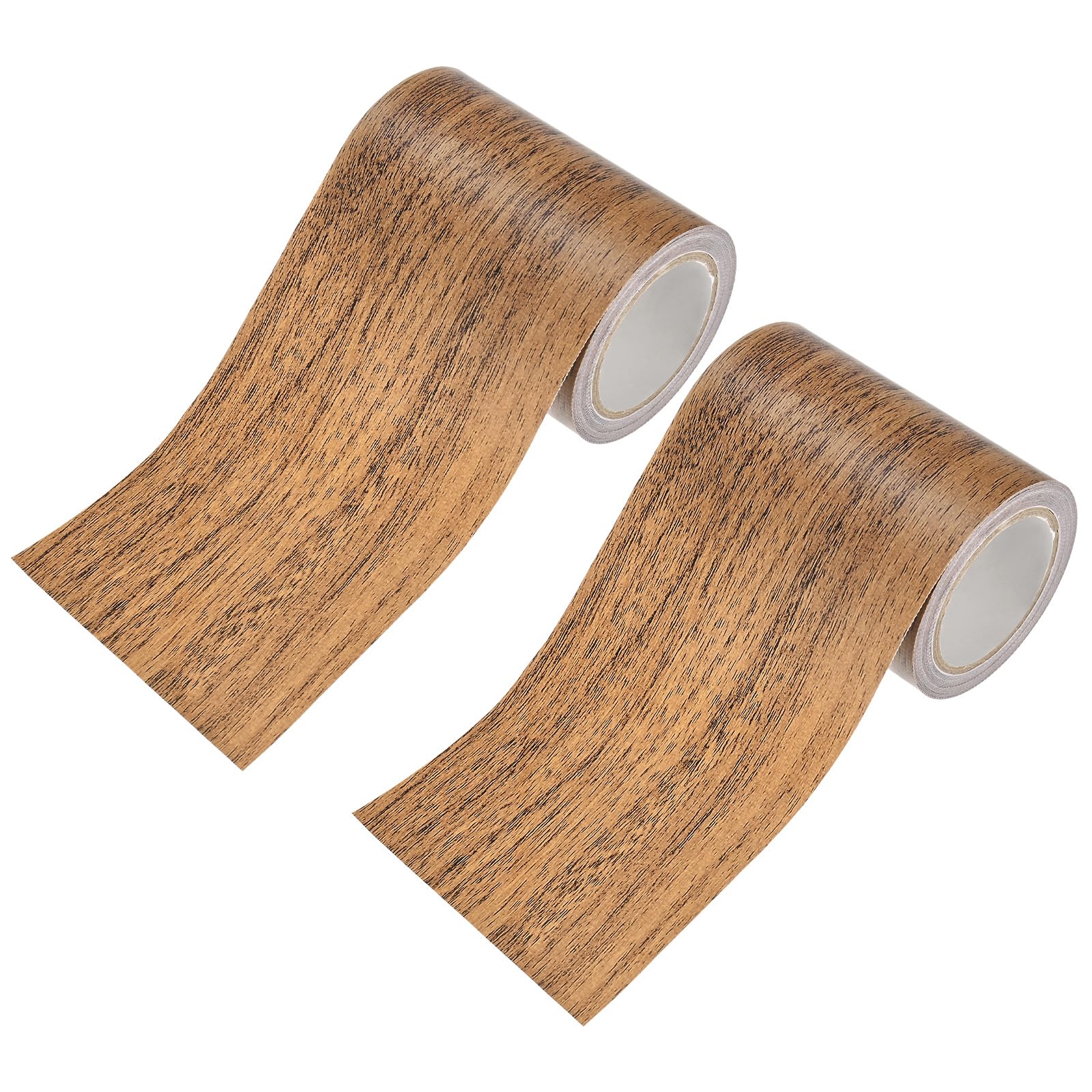 M METERXITY 2-Roll Wood Grain Repair Tape, 3.15in x 15ft Textured Realistic Self-Adhesive Wood Floor Tape Contact Paper for Furniture/Floors/Home [