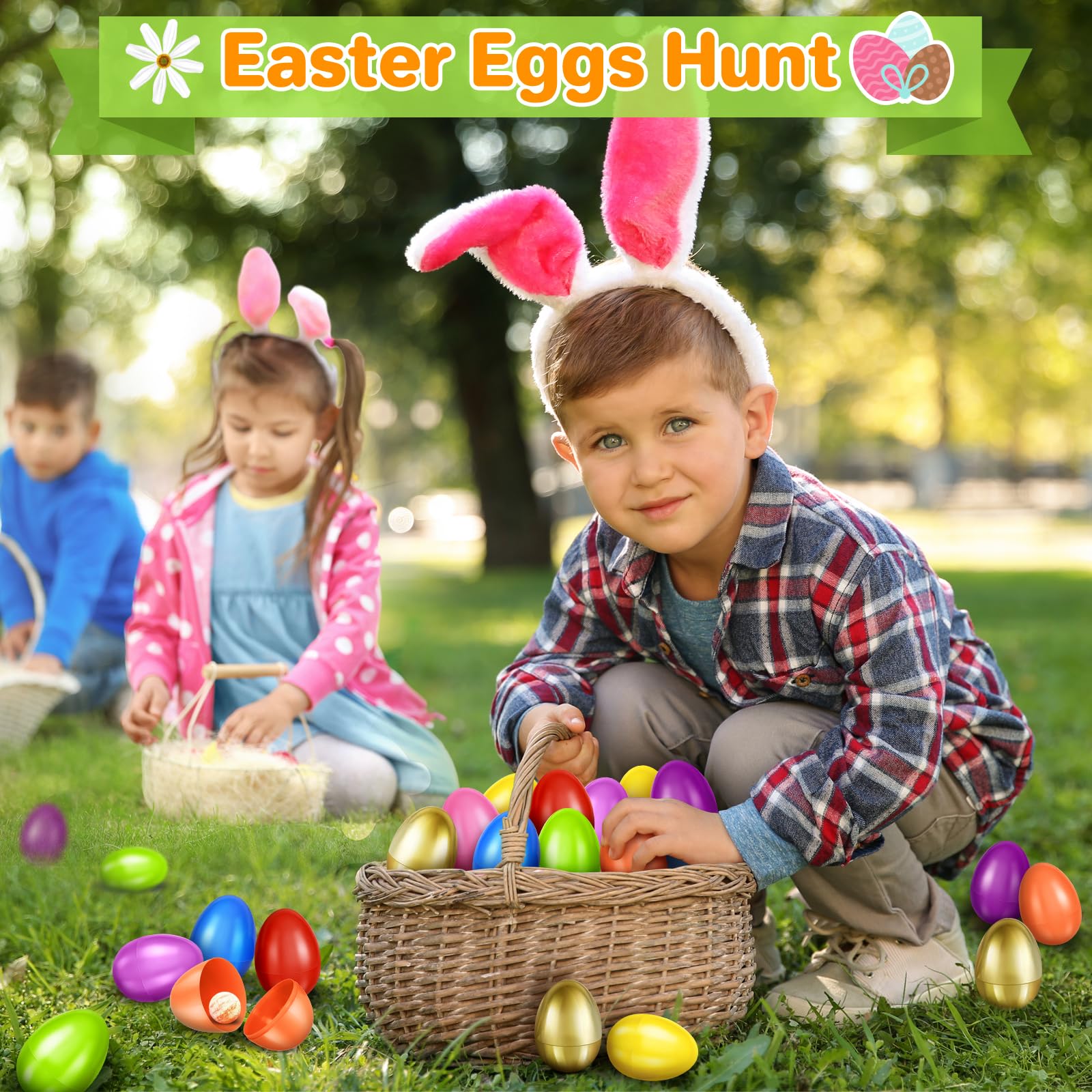 Shemira 1000 PCS 2.3 inch Plastic Easter Eggs plus 12 Golden Easter Eggs, Empty Easter Eggs Fillable, Plastic Eggs Bulks for Easter Basket Stuffer, Easter Party Favor, Easter Hunt, Classroom Prize