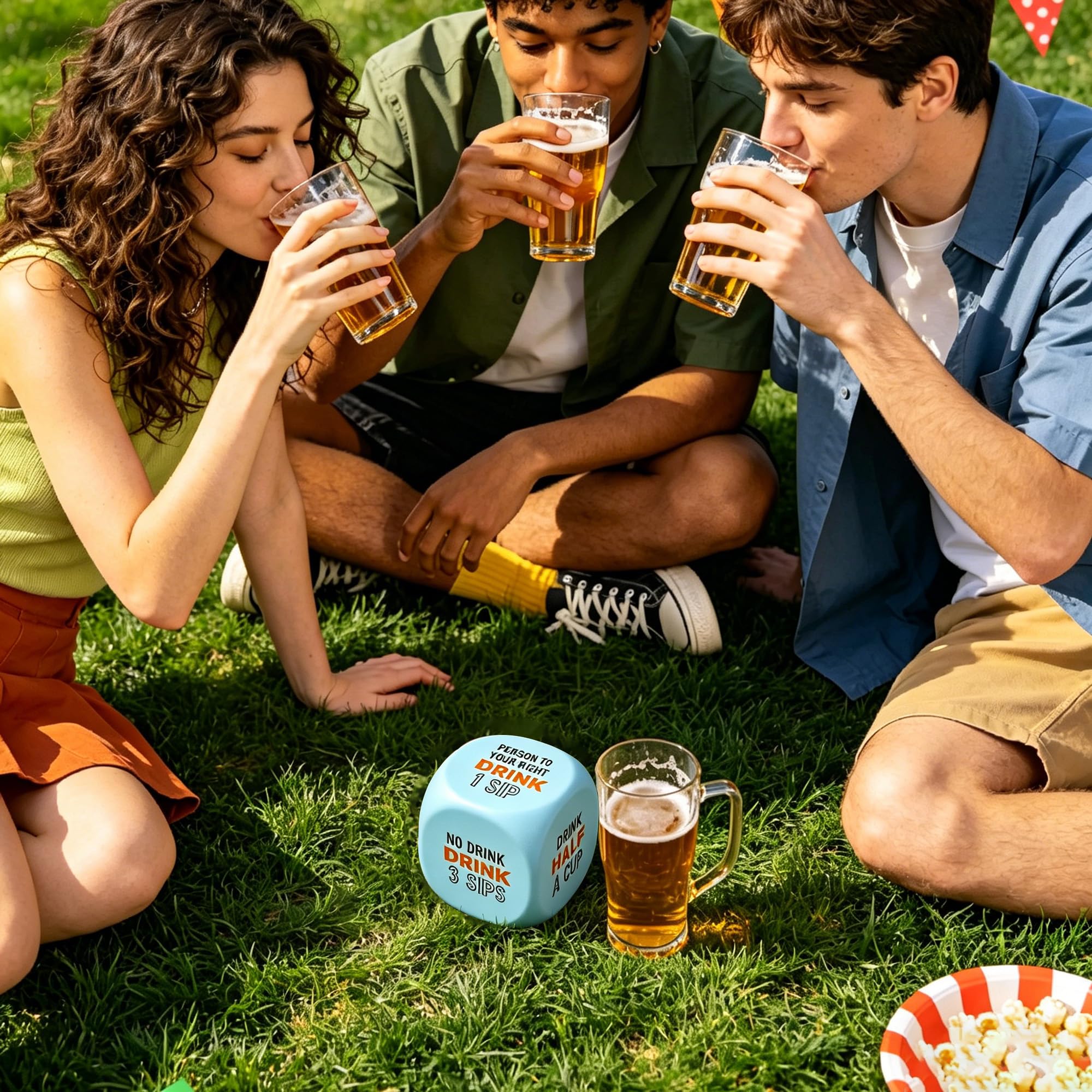 Dadi Jumbo per feste per adulti, divertenti dadi da birra, dadi giganti per feste e viaggi (blu)